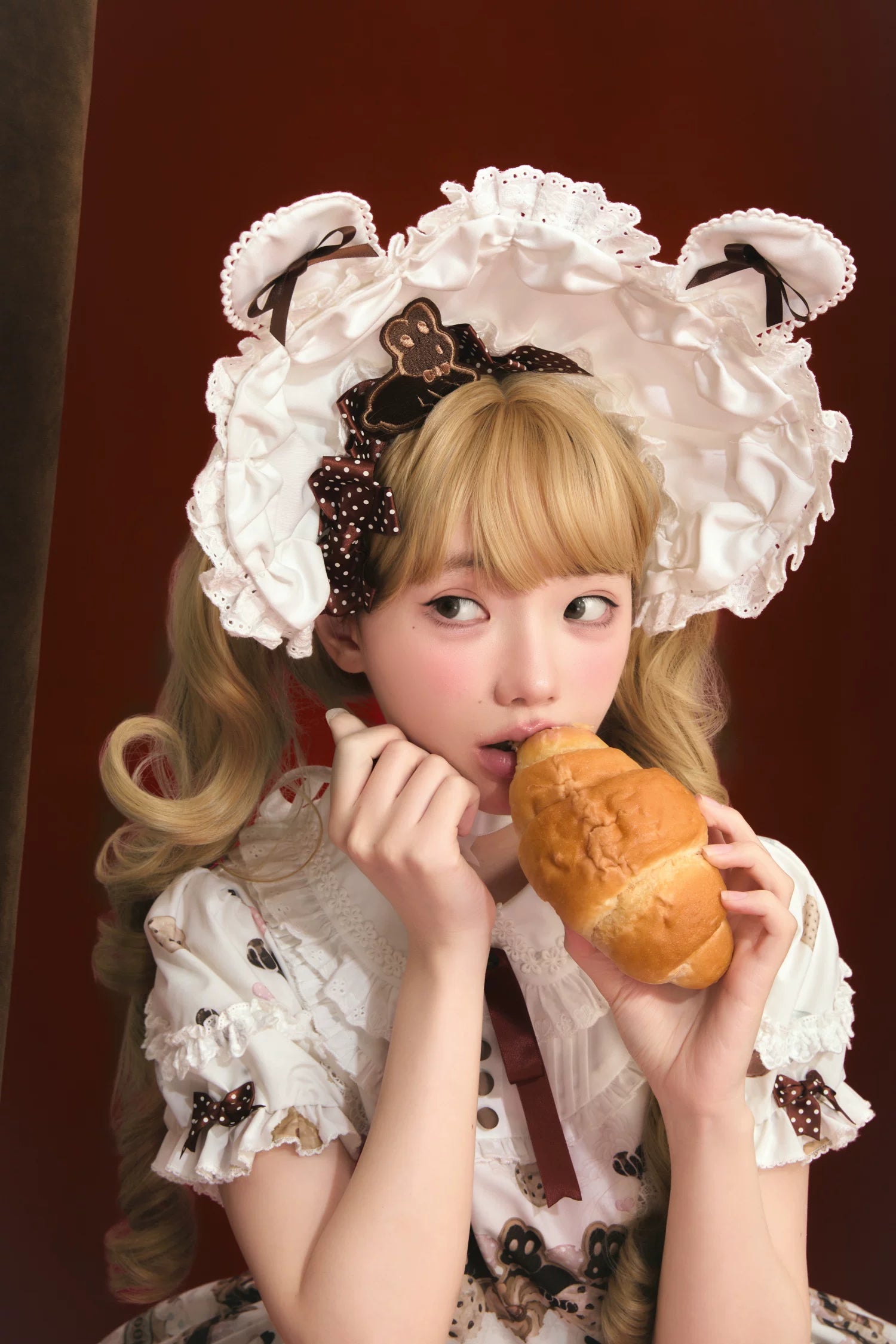 Bunny Gingerbread House - Kawaii Lolita Printed OP Dress with Bows 45275:843197