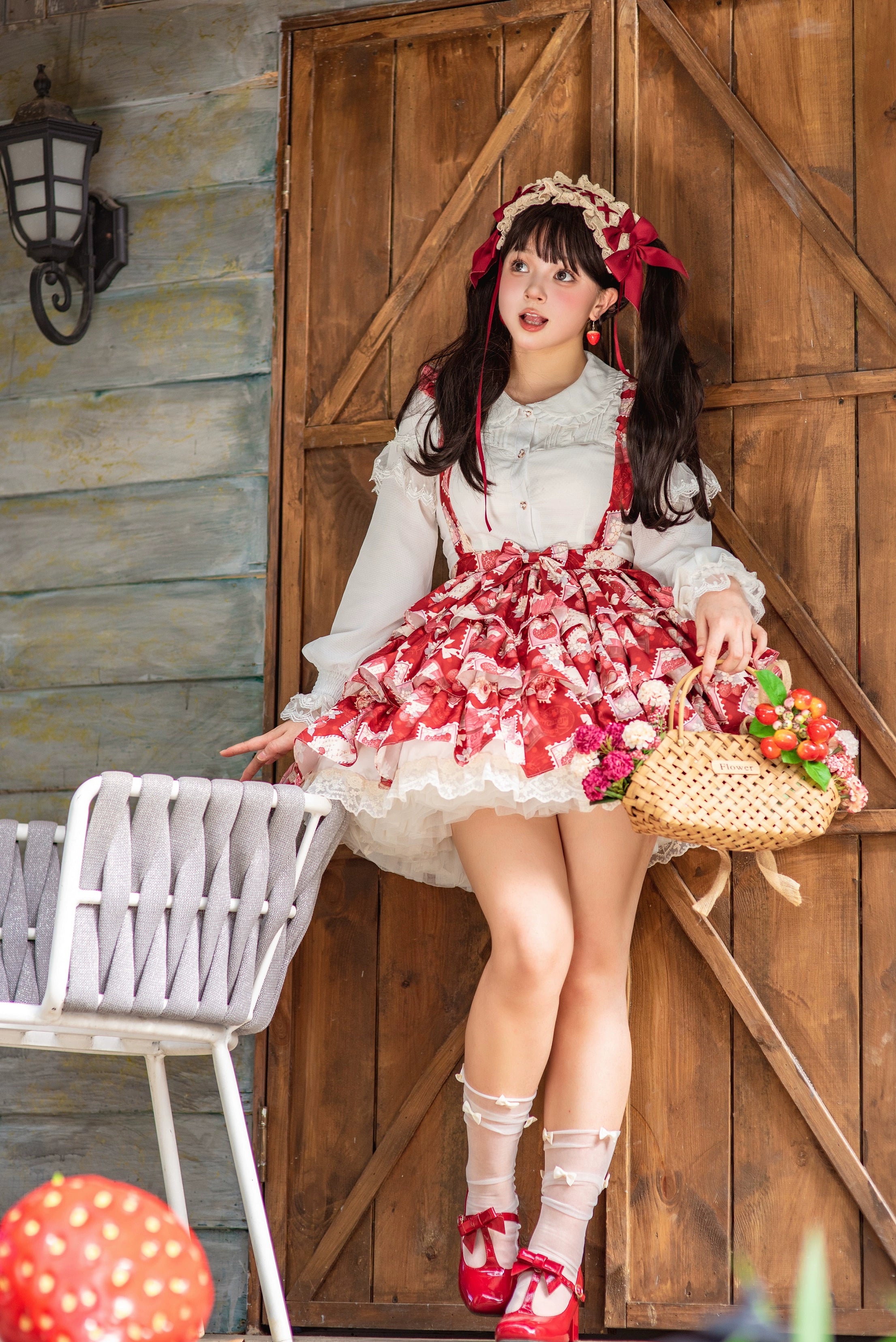 Strawberry Witch - Strawberry Stamp - Sweet Lolita OP Short Sleeve Lolita Dress