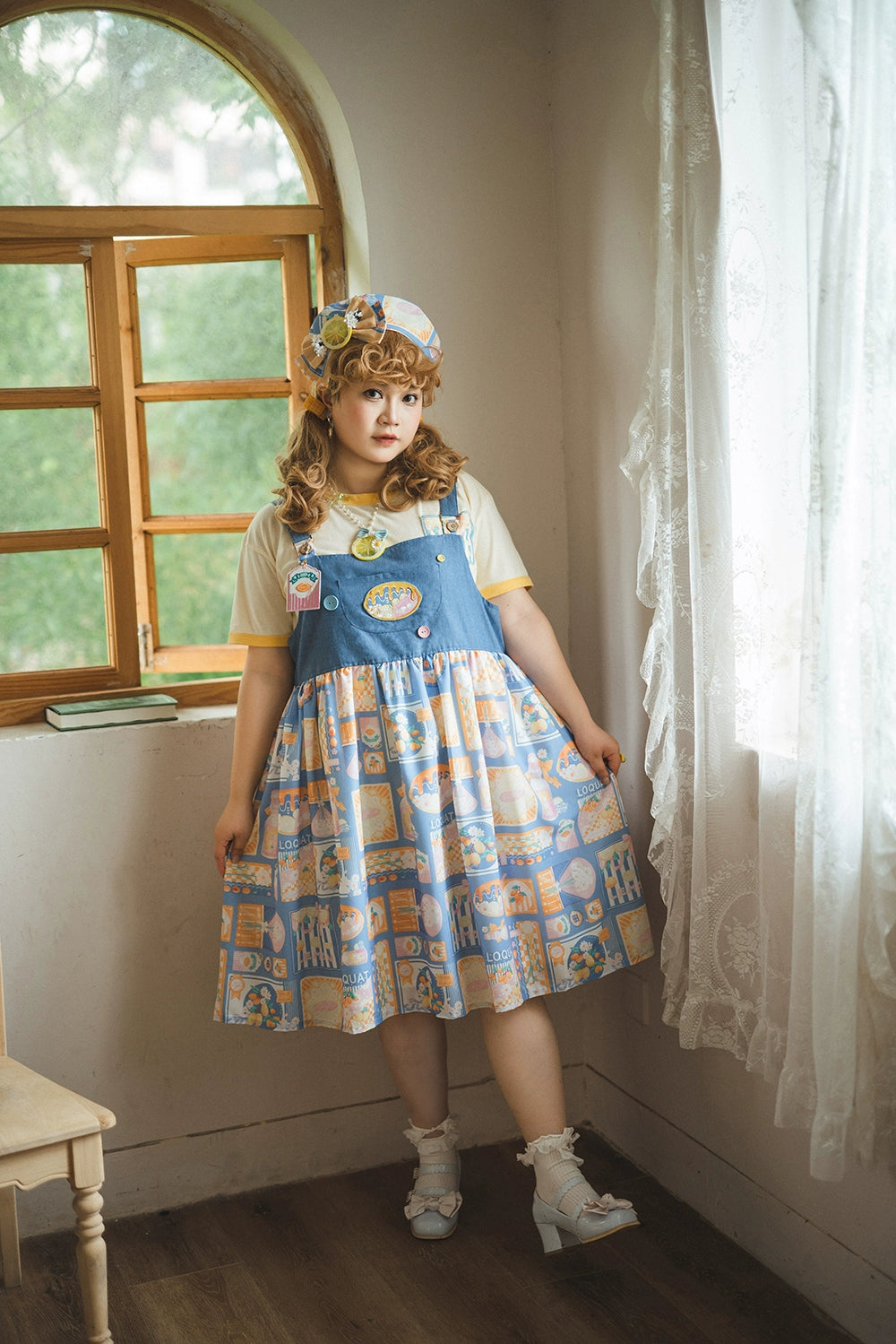 Miss Point~Daisy Lemon~Kawaii Lolita Lemon Print JSK Customized 21508:310822