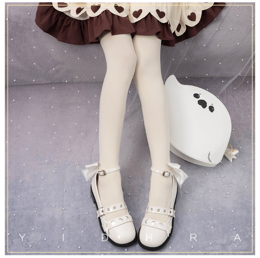 Yidhra - 120D Daily Lolita Velvet Spring Leggings, Solid Color One Size 120D-milk white / 2.0 version