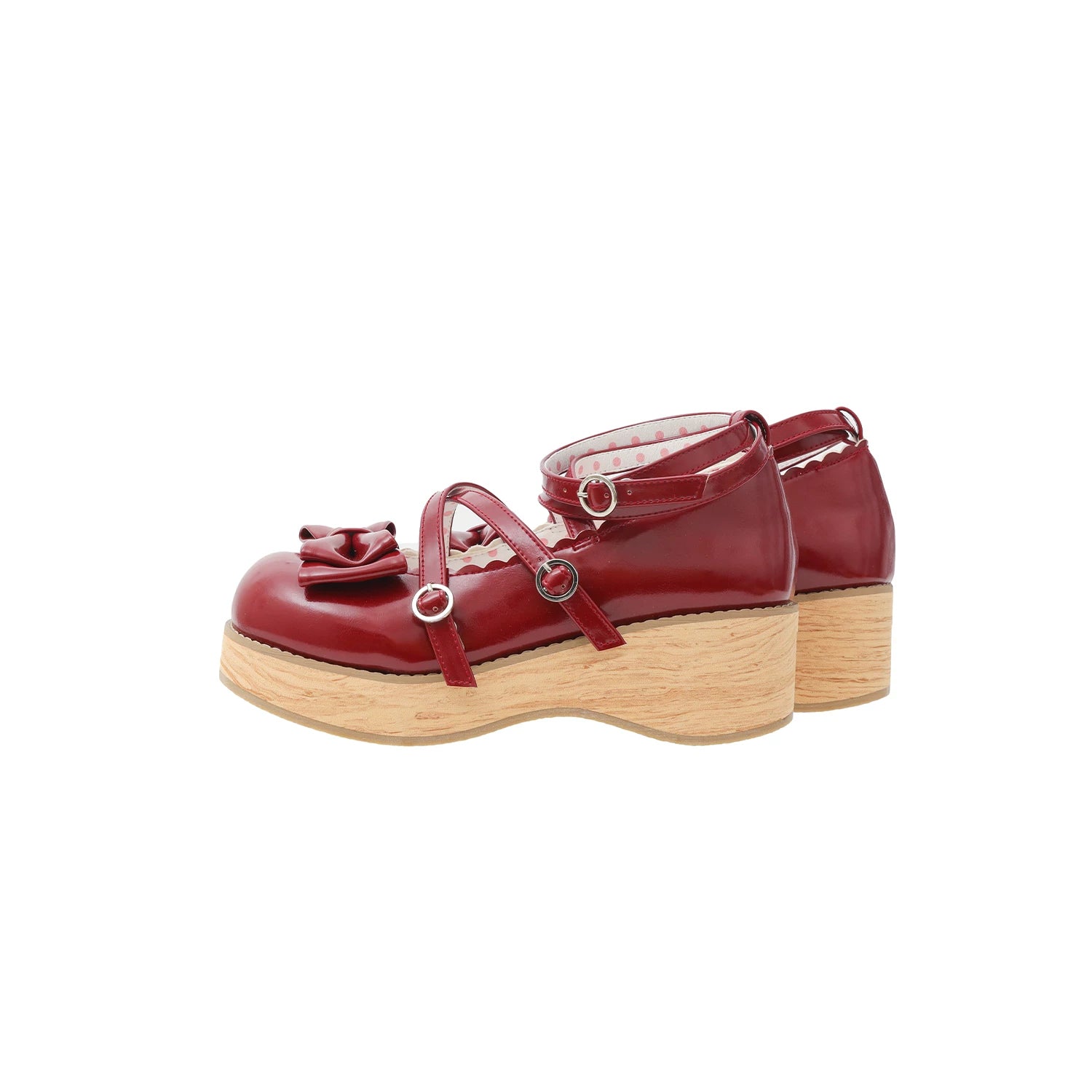Puff Tata - Sweet Lolita Platform Shoes, Wood Grain Sole
