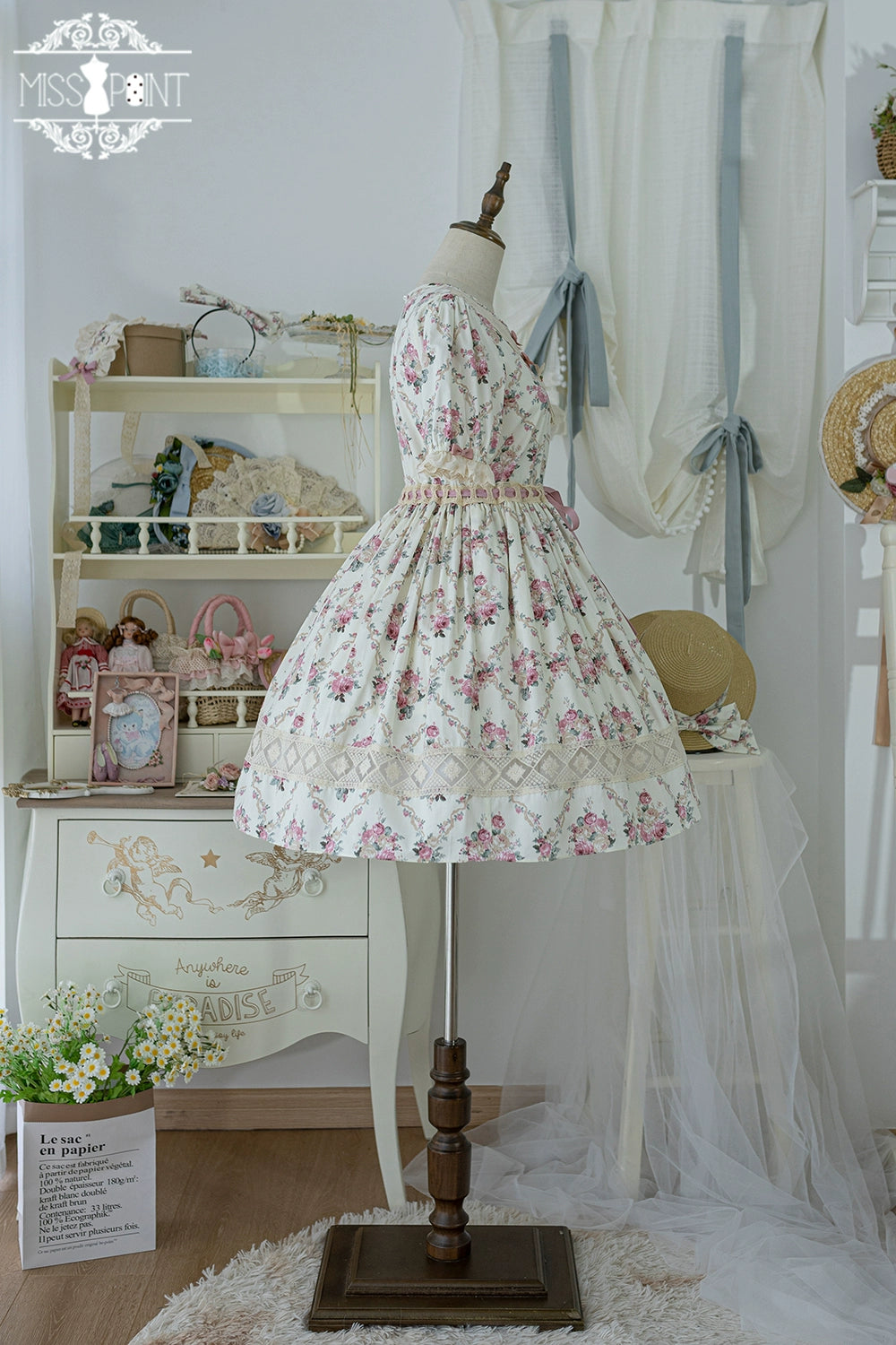 Miss Point~Customized Elegant Lolita OP Dress Cute Daily Girl Short Lolita Dress 35670:519834