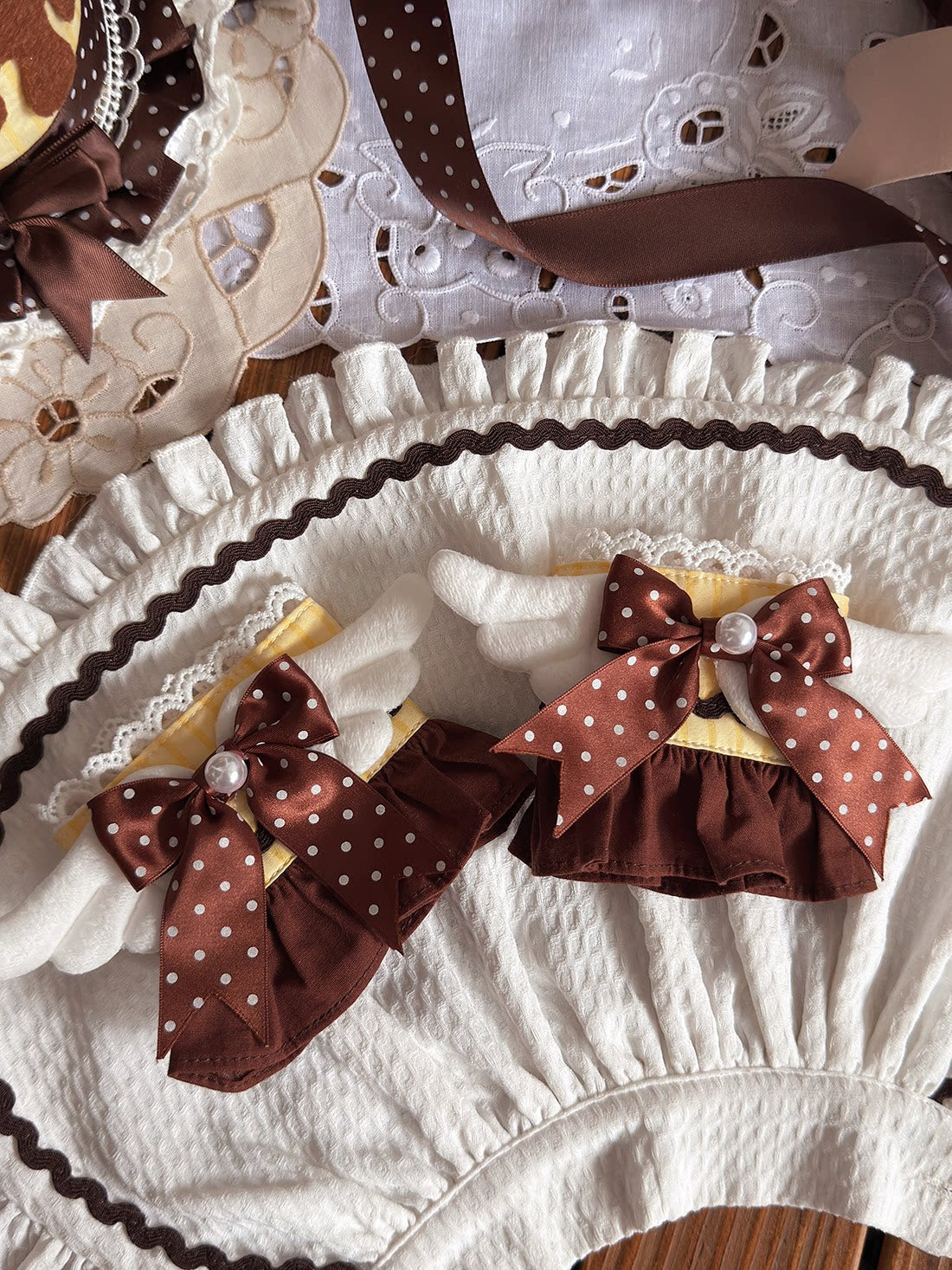 Biscuit Tata - Doll-like Sweet Lolita Dress, Detachable Chocolate Bows (Yellow / L M S XL) 45852:865156