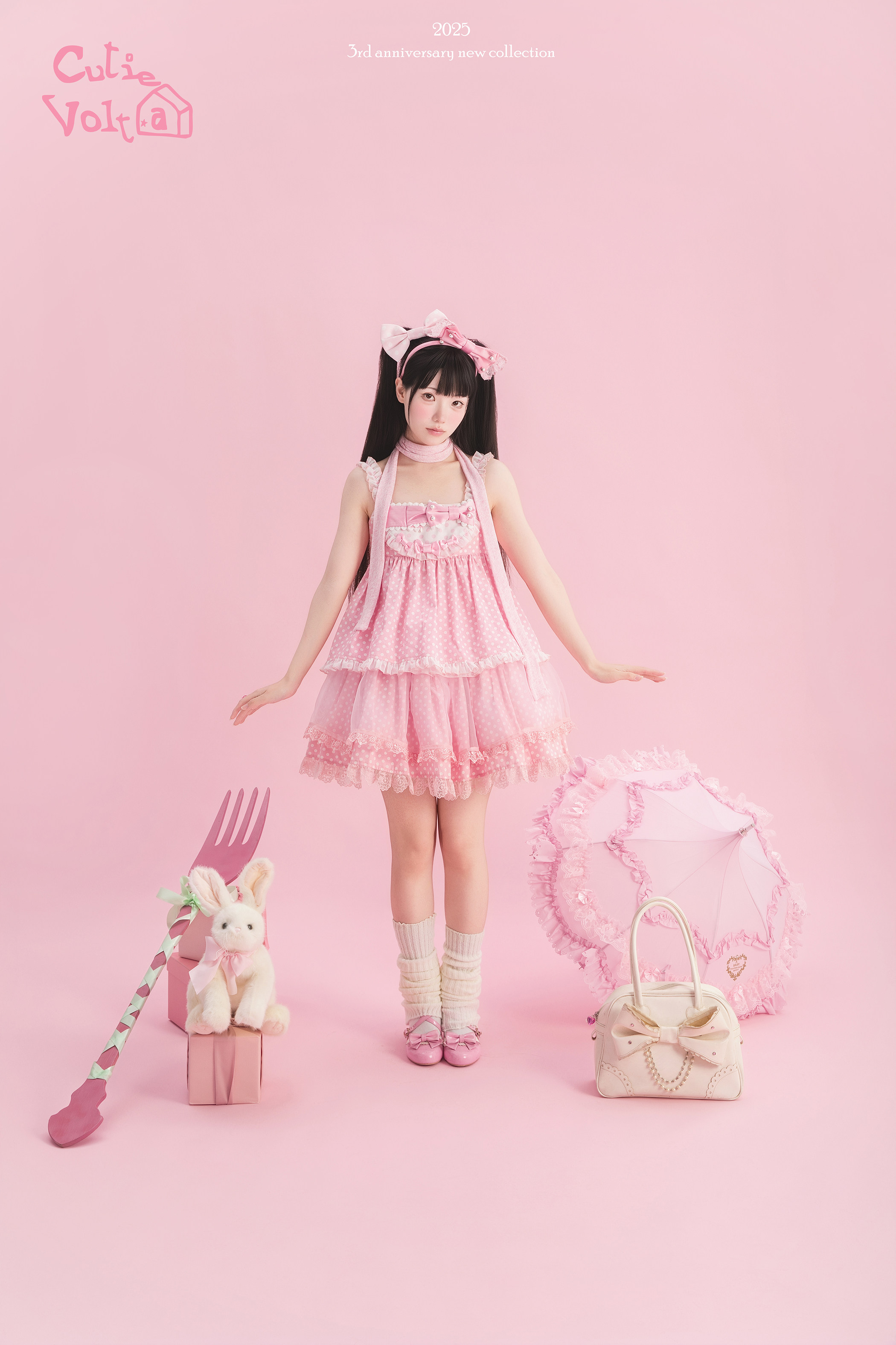 Candy Cottage - Old School Lolita Polka Dot Dress & Top Skirt Set 45522:851865