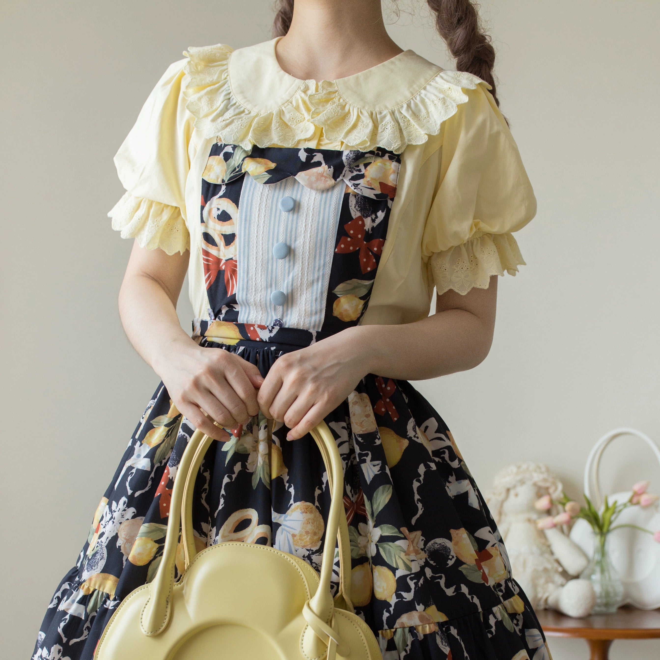 MIST - Cotton Kawaii Lolita Blouse, Short Sleeve