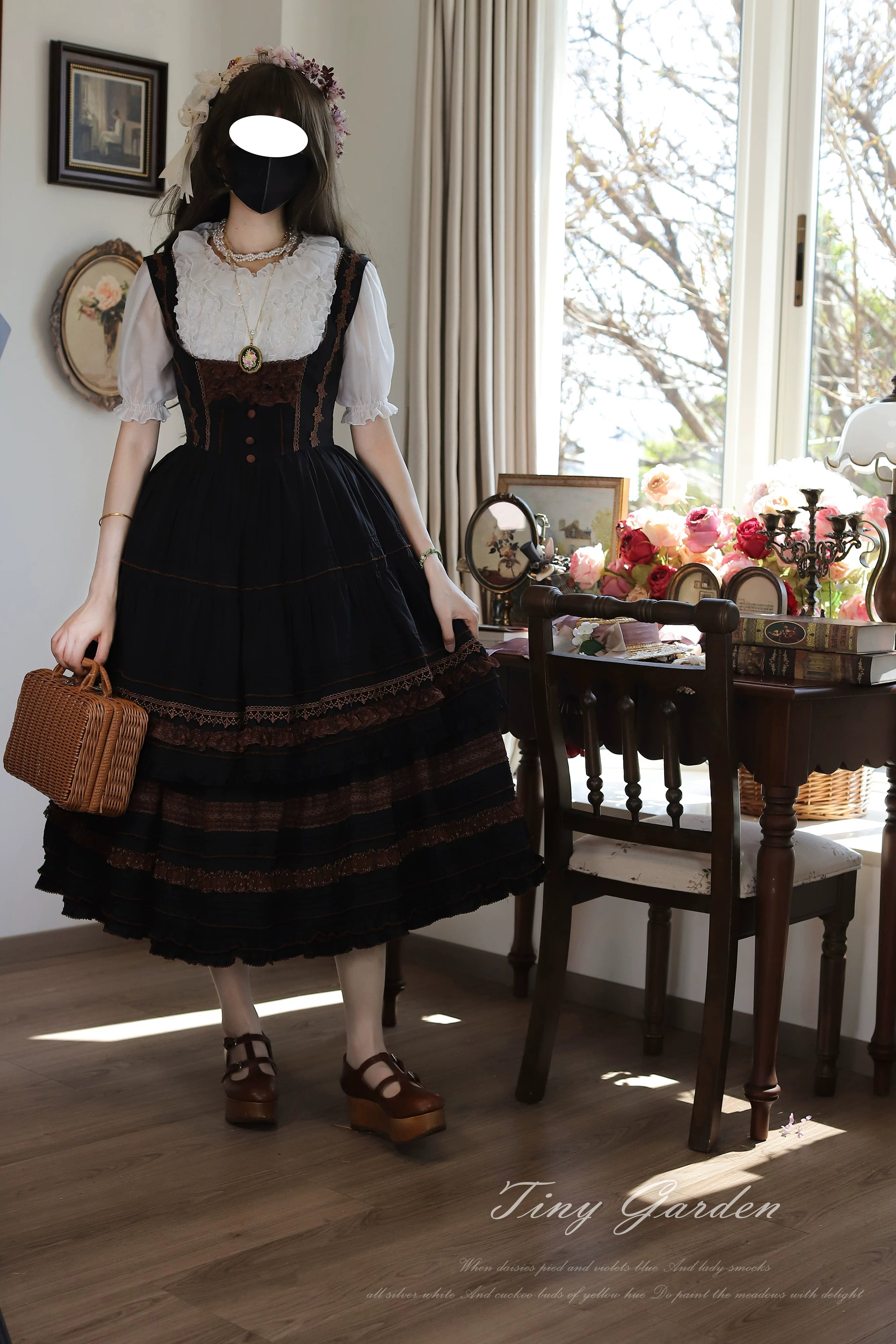 Marguerite Daisy - Classic Lolita Bust-supporting JSK Dress, Layered Lace