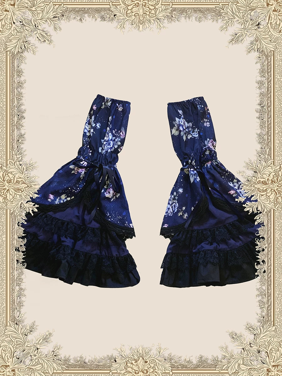 Starry Whisper - Six-panel Old School Lolita Rose Print OP Dress, Back Opening (L M S XL) 45791:865208