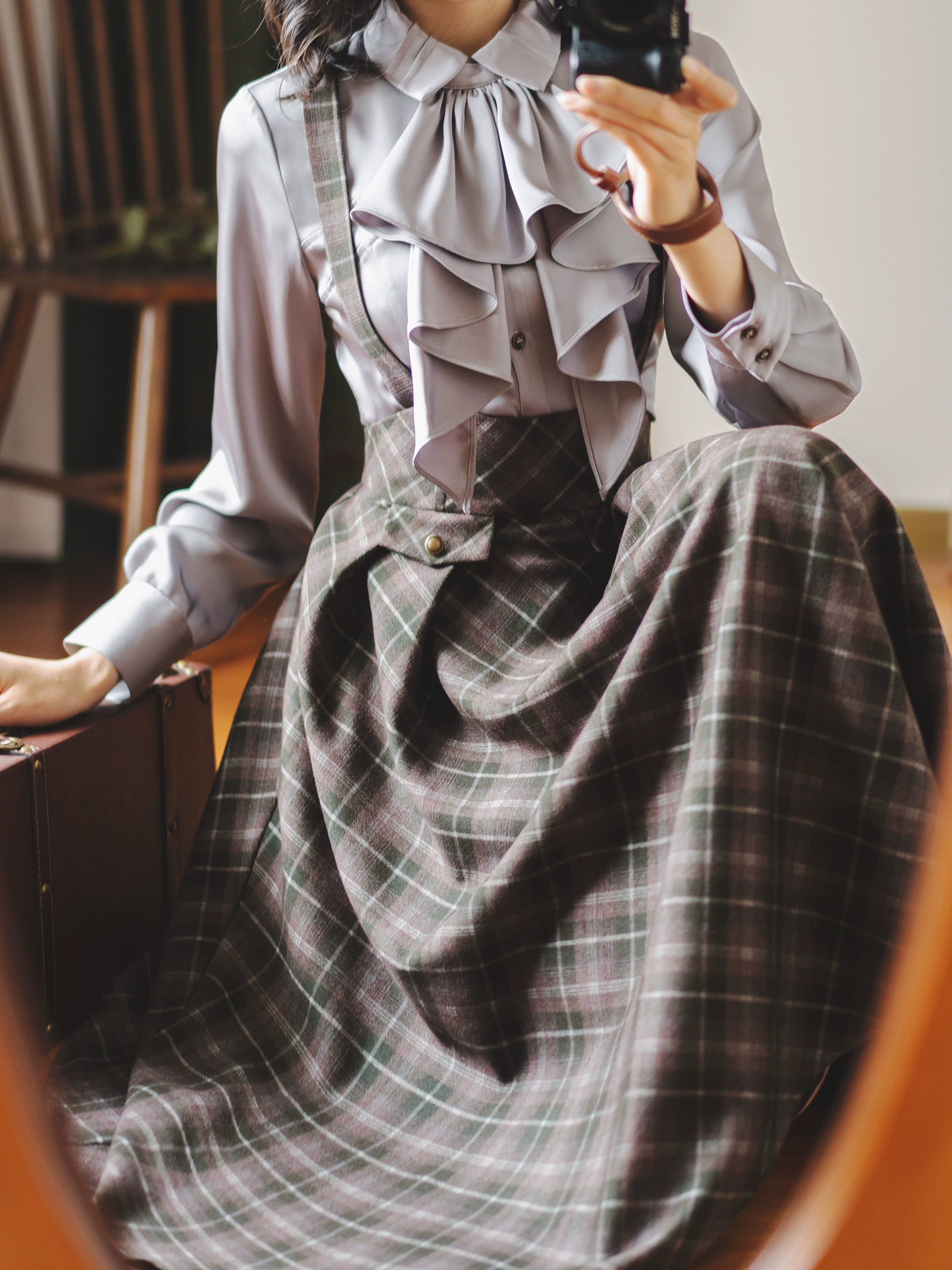 Forest Wardrobe - Forest Dew - Elegant Lolita Slim Fit Shirt, Detachable Jabot 44189:798209