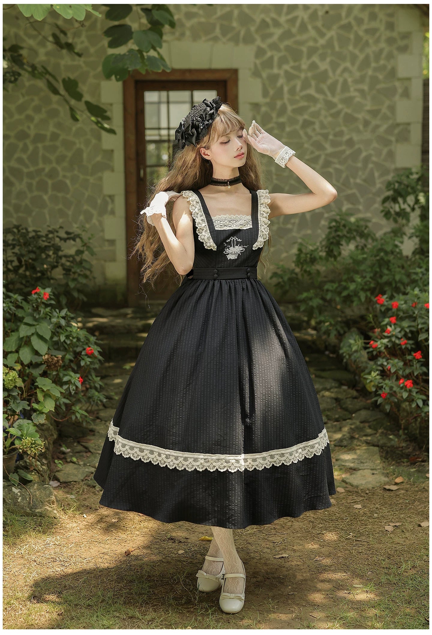 Oak in the Wind - Classic Lolita JSK Dress, Rose Basket Embroidery 45820:863492