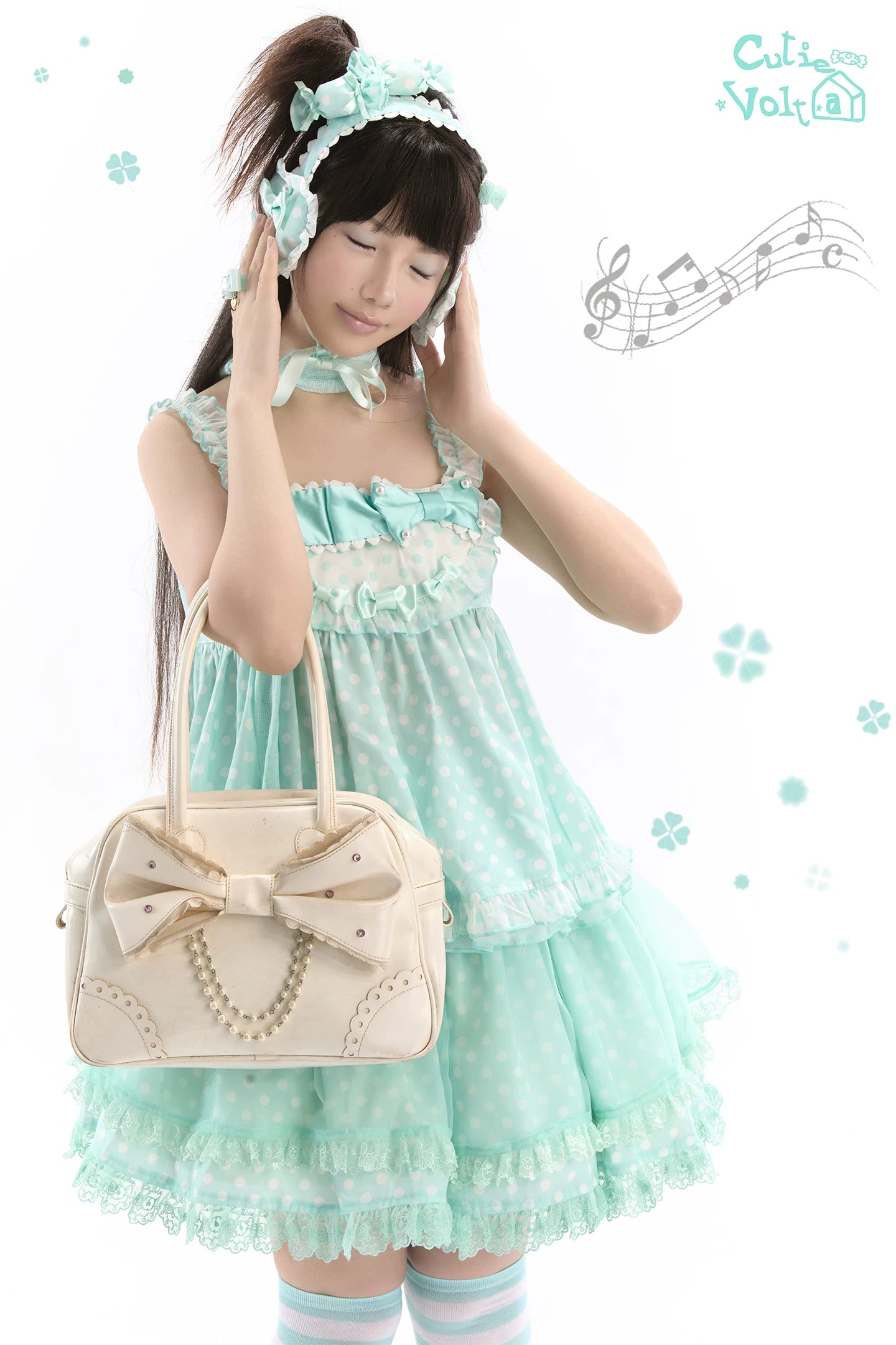 Candy Cottage - Old School Lolita Polka Dot Dress & Top Skirt Set 45522:851874