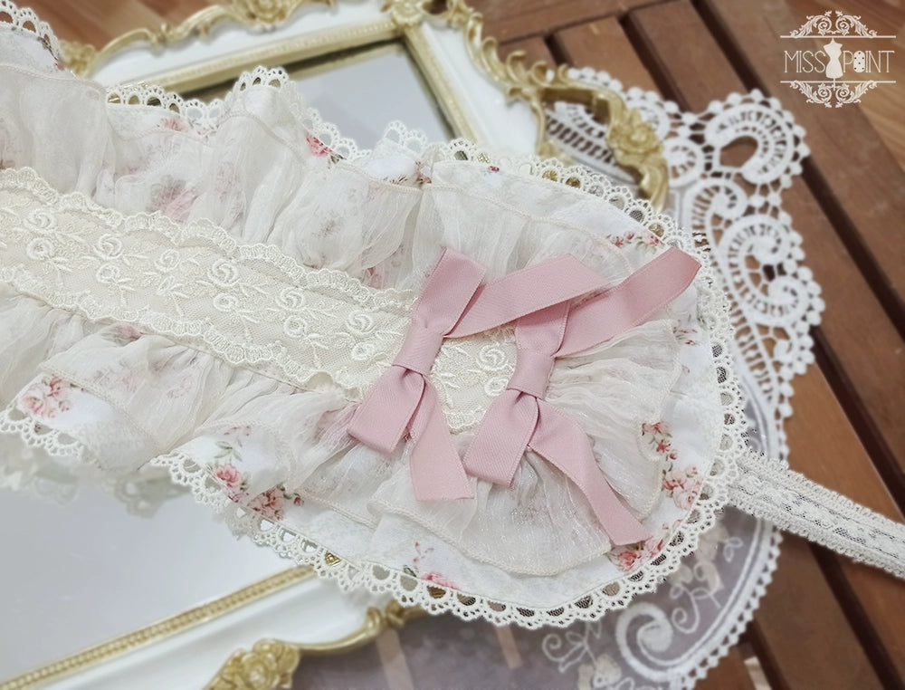 Miss Point - Woody Rose - Lolita Headband Flower Brooch 2.0 pink floral hairband