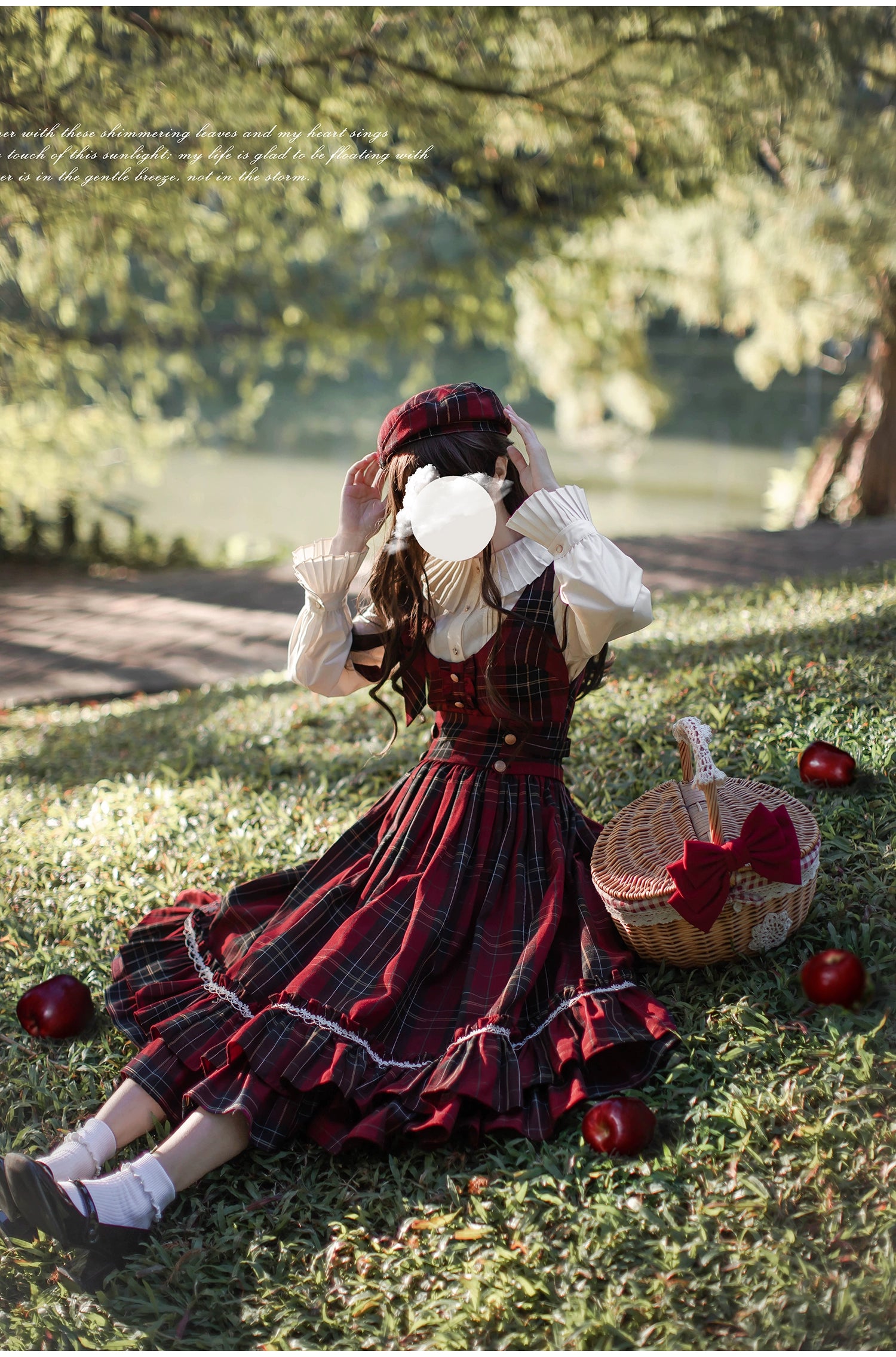HuTaoMuJK - Little Red Riding Hood - Vintage Lolita Cape & JSK Dress Set 43706:783709