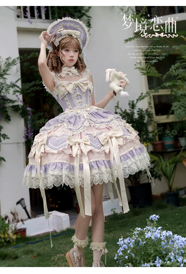 Dream Melody - Gorgeous Sweet Lolita JSK Dress, Lace & Bows 44442:809790