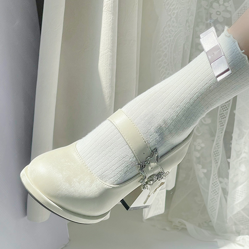 Dreamland~Wanxiang Cycle~Elegant Lolita Heel Shoes with Embossed Rose 42471:741387