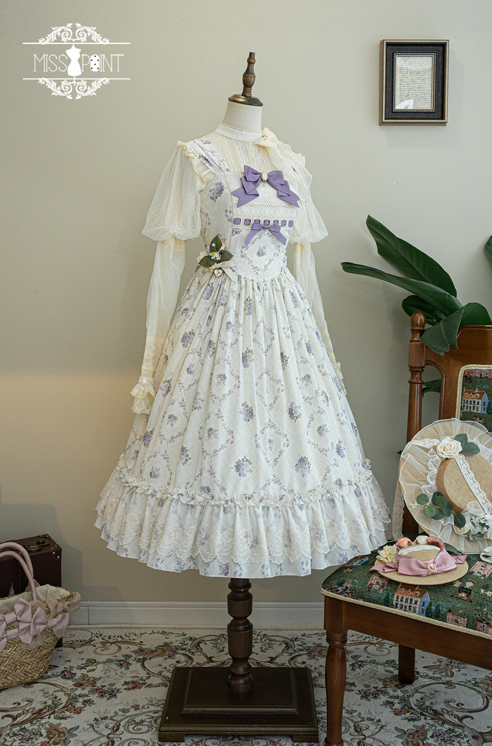 Miss Point~Customized Wood Rose 2.0 Elegant Vintage Jumper Dress 21392:302676