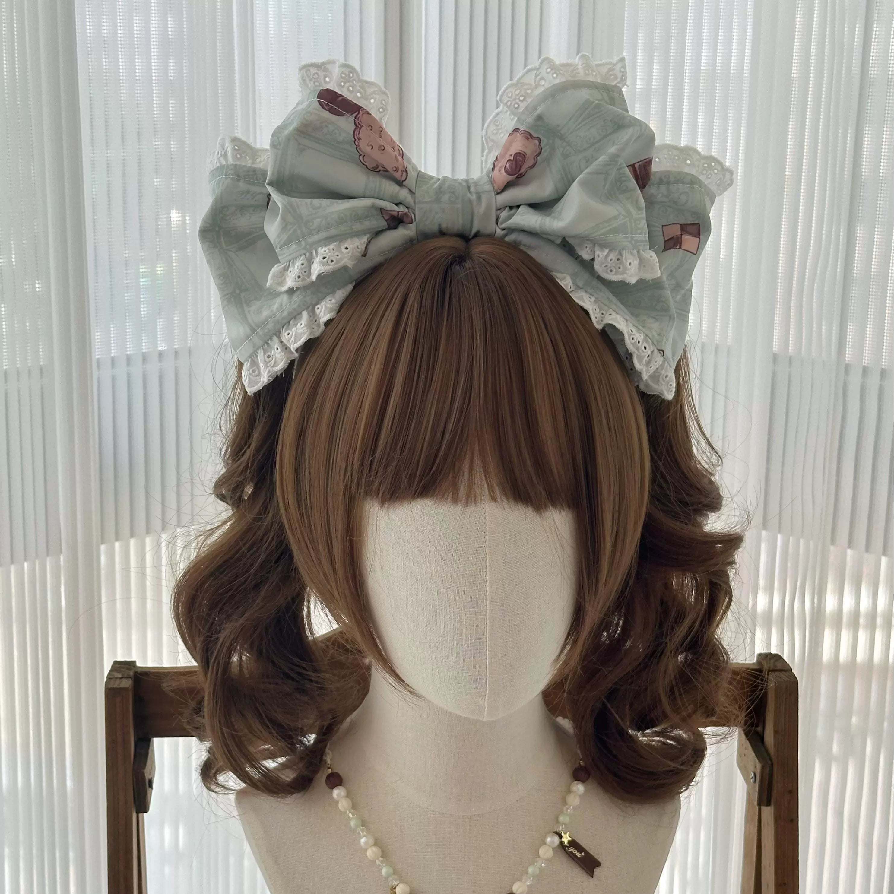 The Story of Frosting Town - Kawaii Lolita Print Dress, Detachable Apron (M) / L M S XL) 44387:806525