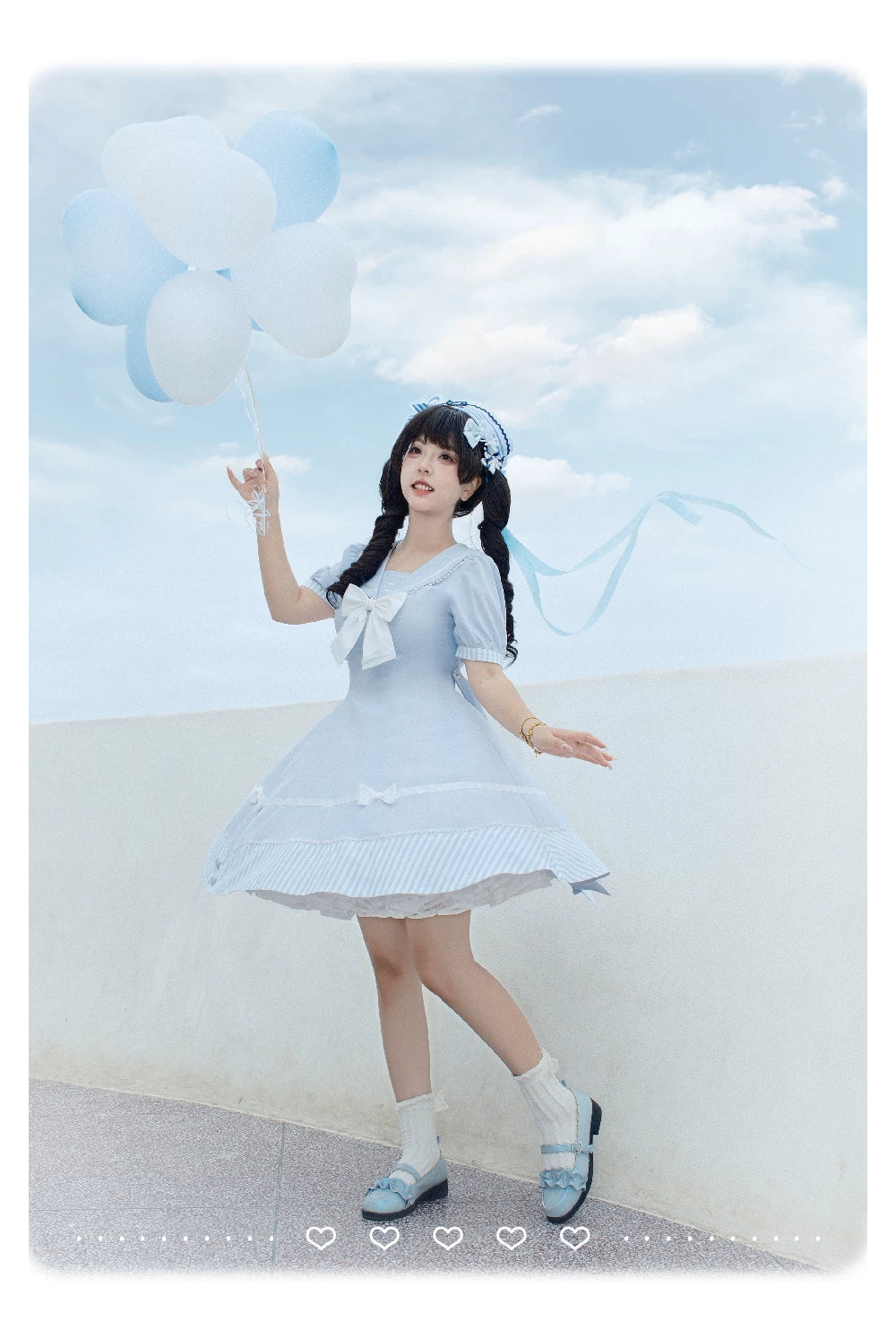 Little Sea Breeze - Summer Sailor Lolita OP Dress with Detachable Bow 45712:859196