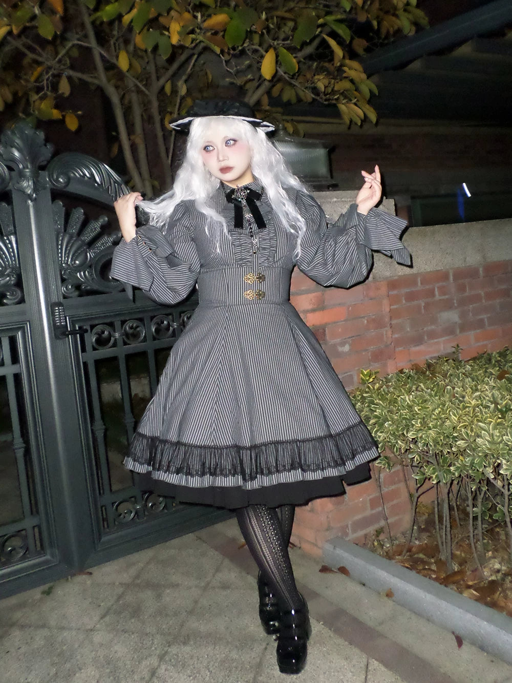 Perint Manor - Gothic Lolita Striped Dress, Tailor-made 44410:808318