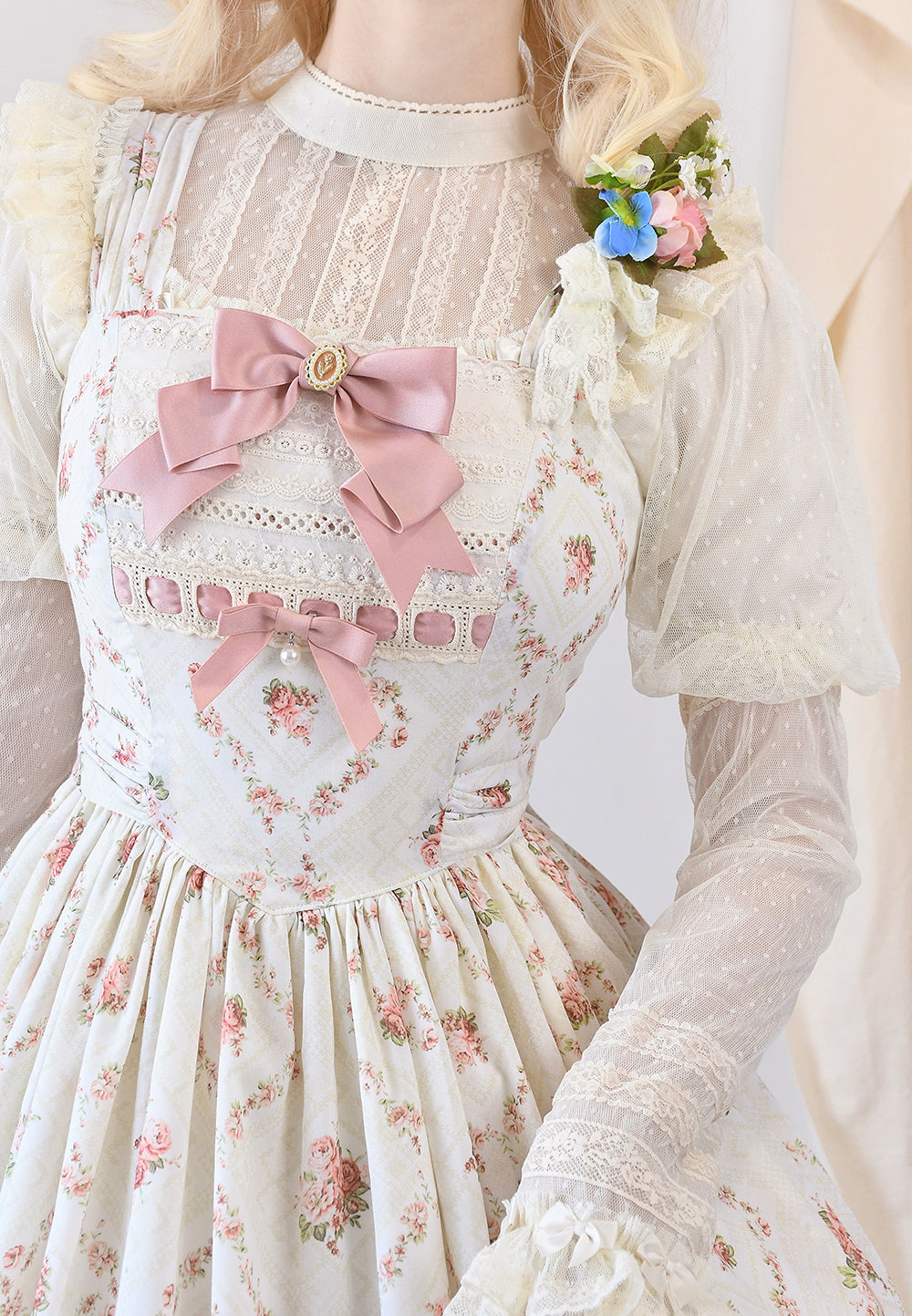 Miss Point~Customized Wood Rose 2.0 Elegant Vintage Jumper Dress 21392:302566