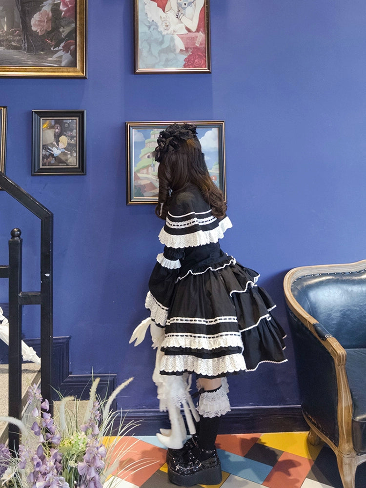 AerialCat - Praying Snowfall - Old School Lolita Skirt Suit Cape Princess Sleeve Shirt 39180:707120