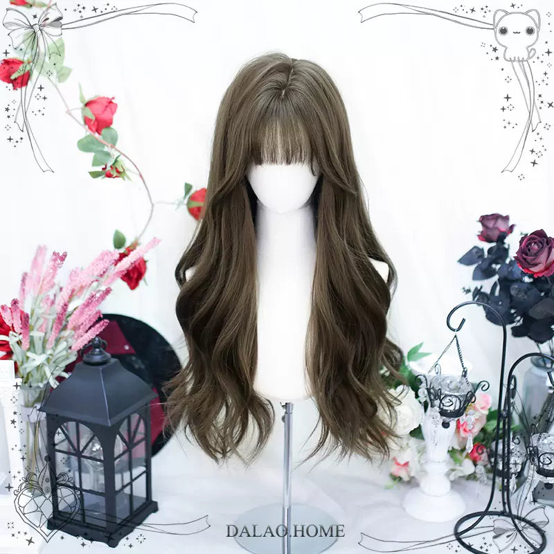 Dalao - Daily Lolita Wig Long Curly Various Styles Ins KOL Wig 648 x Hazelnut Gray Brown
