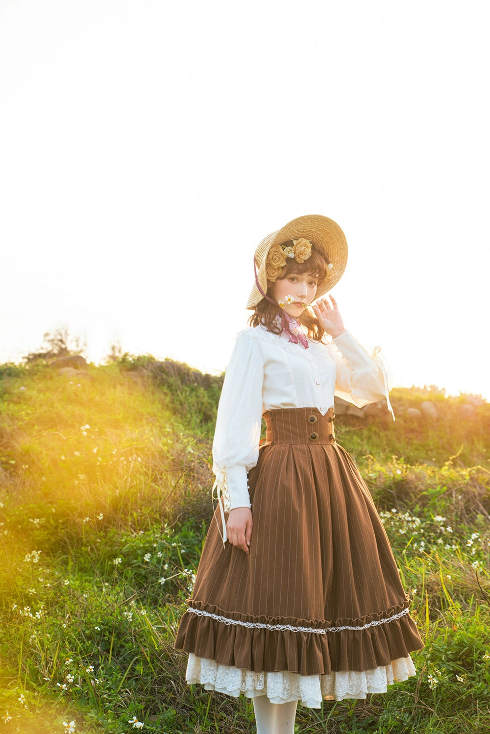 Miss Point~Rose Doll~Elegant Lolita Mutton Sleeve Blouse 32522:385640