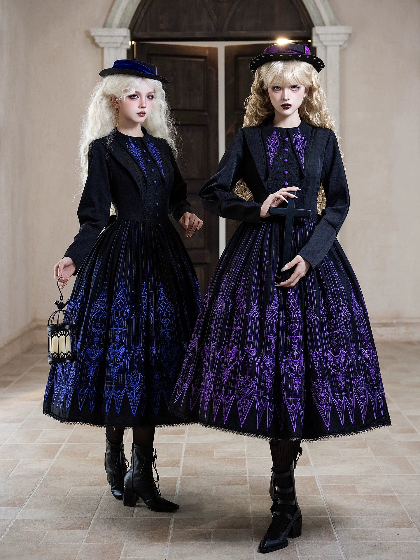 Dream Window - Gothic Lolita Church Embroidery OP Dress, Back Zipper 44510:811328