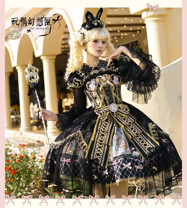YingLuoFu - Doll Fantasy Box - Sweet Lolita JSK Dress & Tulle Blouse Set 44261:801470