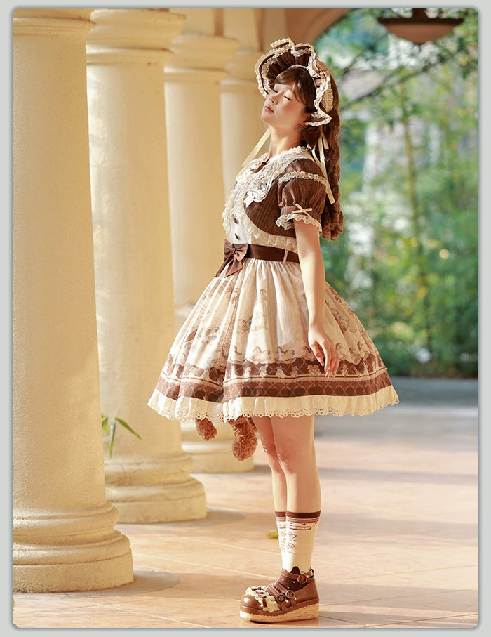 Alice Girl - Sea Salt Fairytale - Sweet Doll-like Lolita OP Animal Printed Lolita Dress