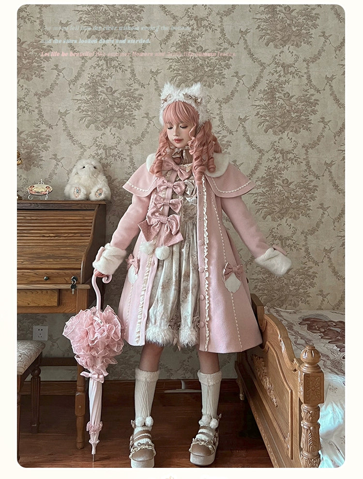 Sakurahime - Sweet Cookie - Sweet Lolita Coat Detachable Cape Pastel Outwear