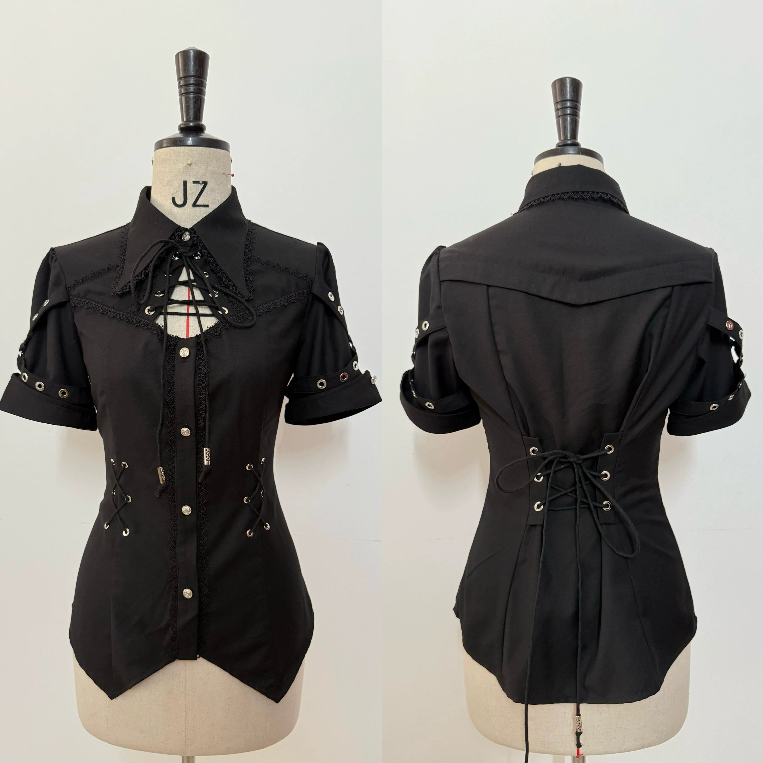 Gazing Galactic - Ouji Lolita Blouse With Chest Cutout & Lace-Up