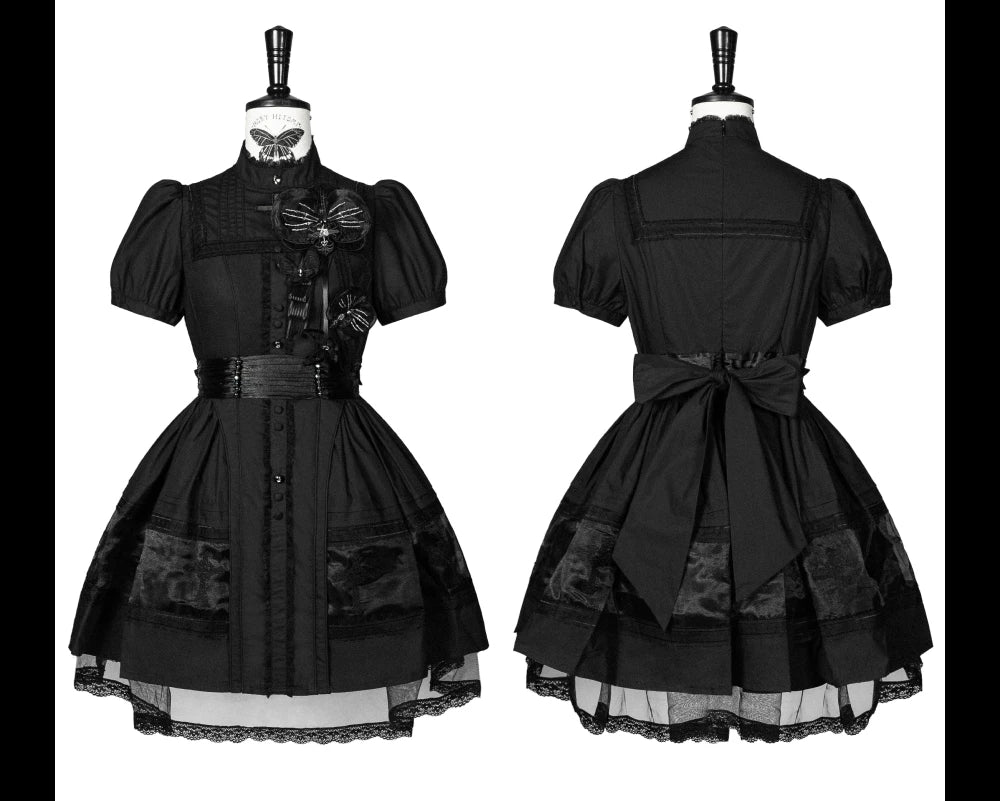 Ghost Orchid - Gothic Lolita OP Dress, Embroidered Cross 45137:835418