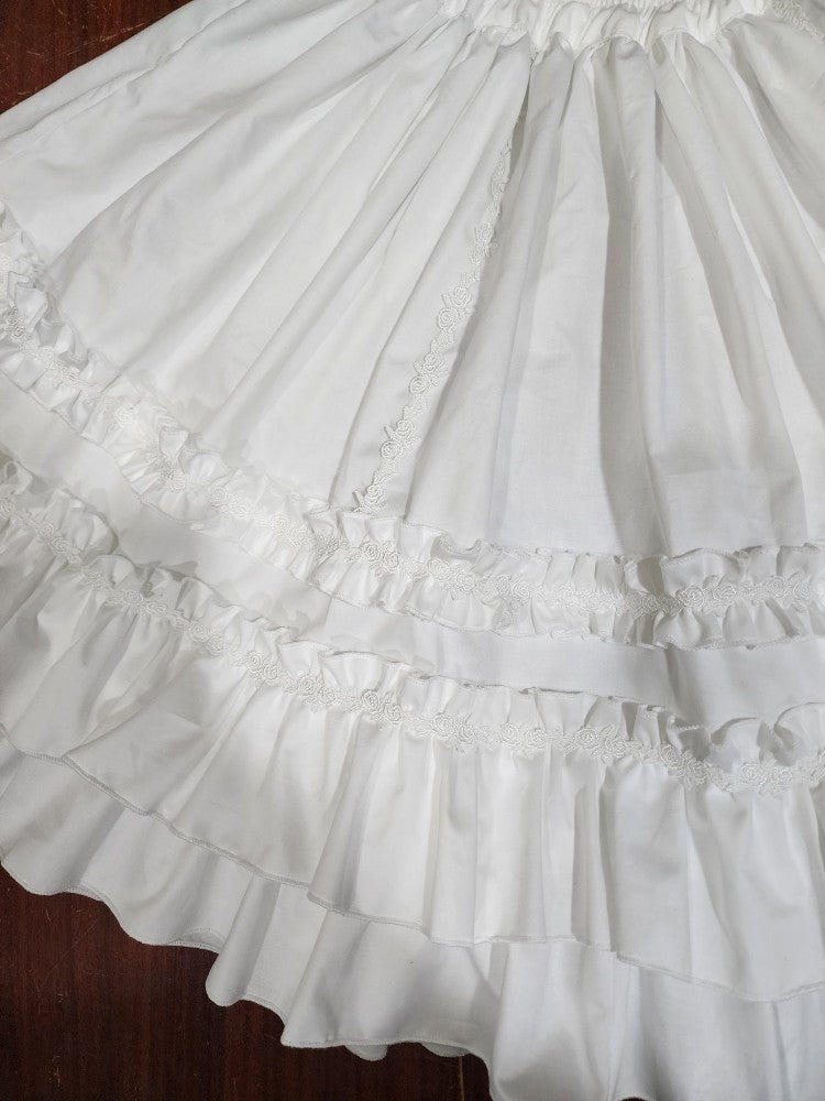 WangYan&Summer - Cotton Lolita Embroidered Petticoat, Rose Hem
