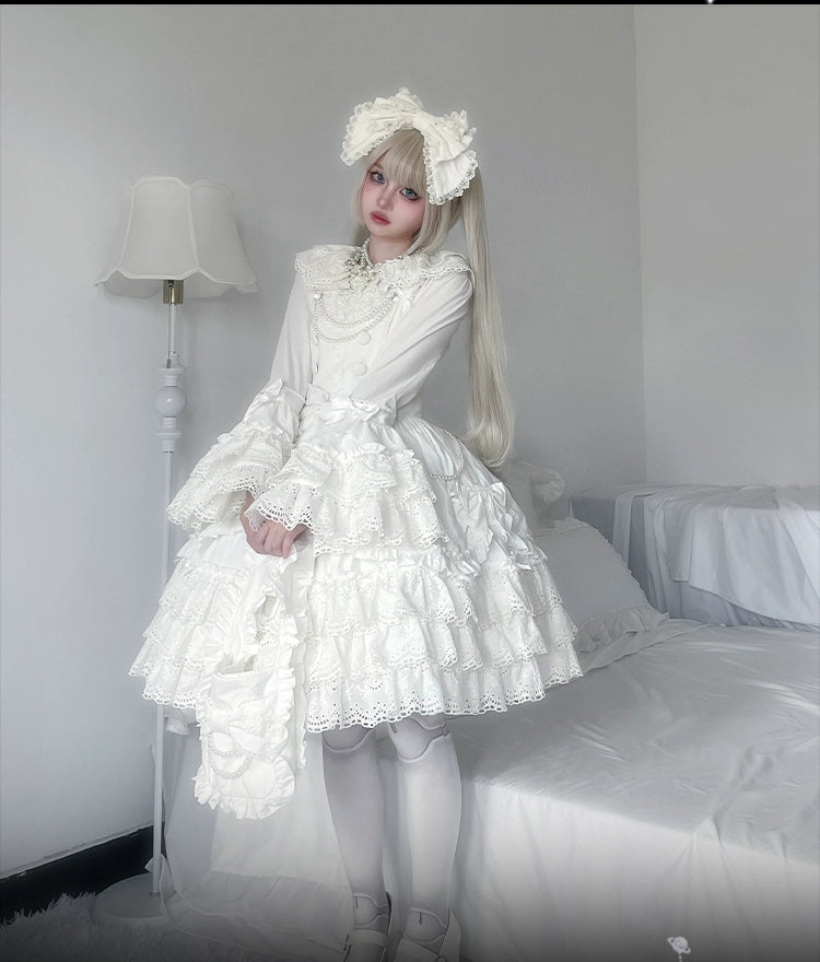 Plum Tree - Pure Love Language - Sweet Lolita Pearl JSK Princess Sleeves Blouse