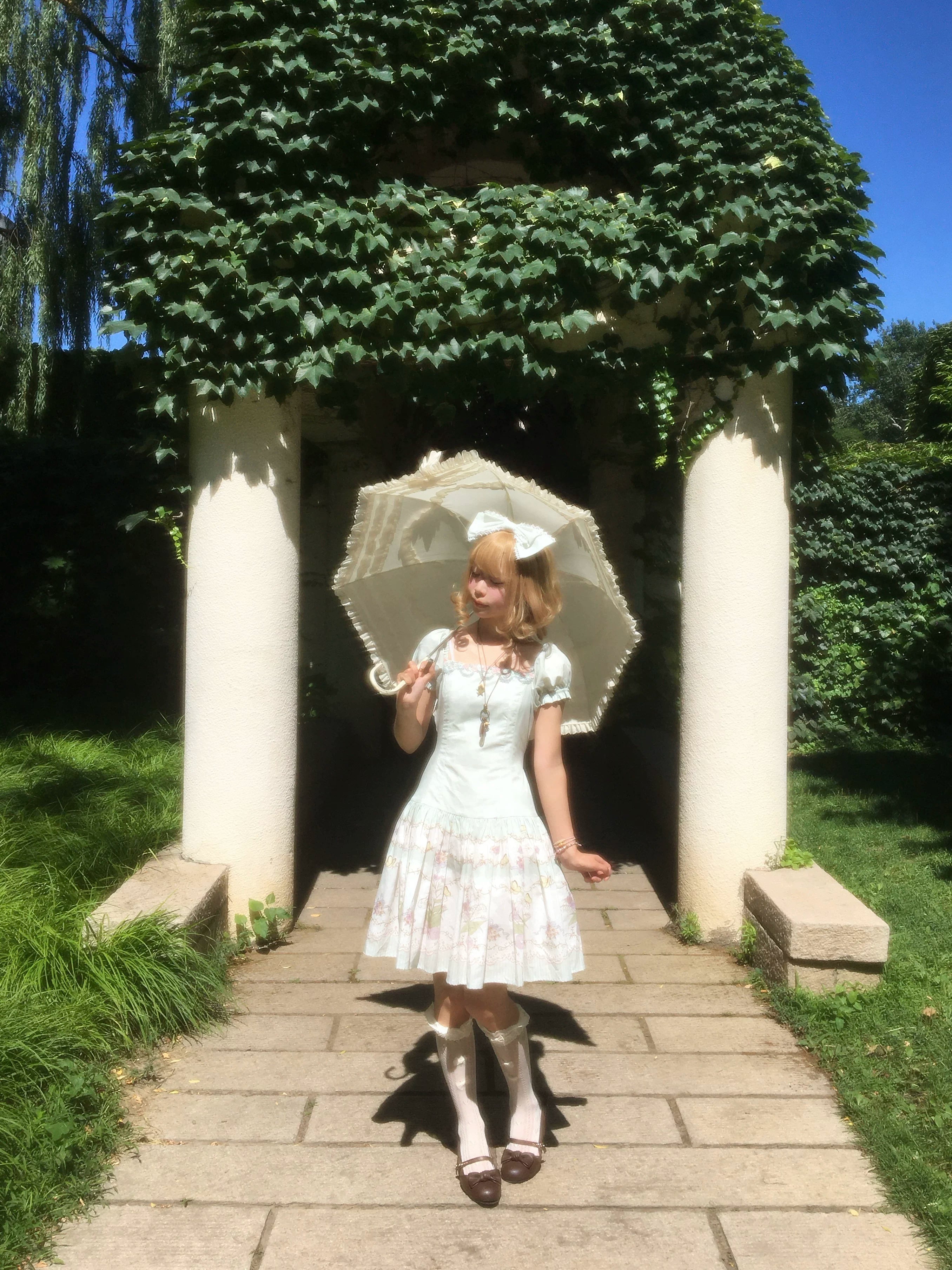 Jenny Flower - Cotton Old School Lolita Floral Printed OP Dress (L M S XL XS / Pre-order) 45608:855889