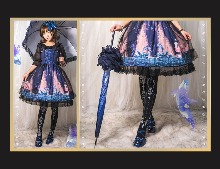 Wulala Mew~Elegant Lolita Pantyhose Daily Gold Foil Printing Tights 32880:403246