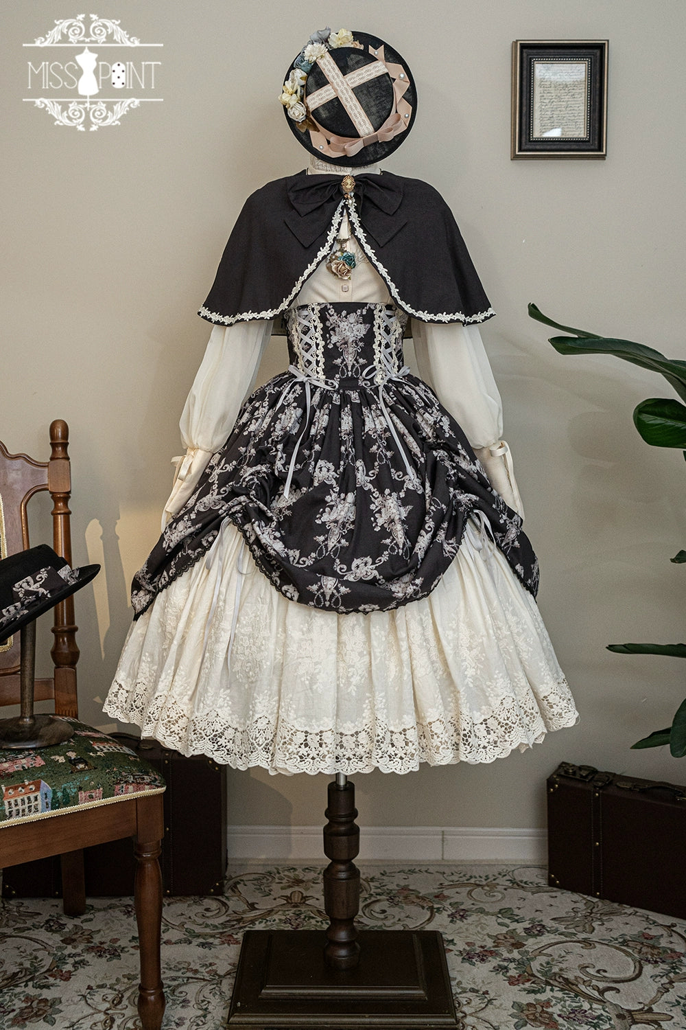 (BFM)Miss Point~Customized Vintage Lolita Skirt Elegant Pullover Fishbone SK 31464:363186