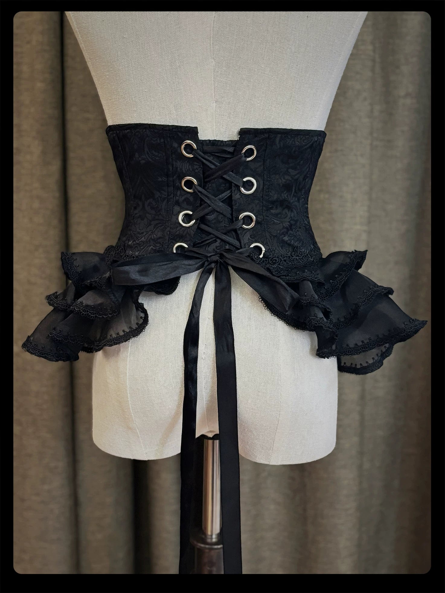Plus Size Gothic Lolita Fishbone Waist Cincher, Layered Tulle 45552:853605