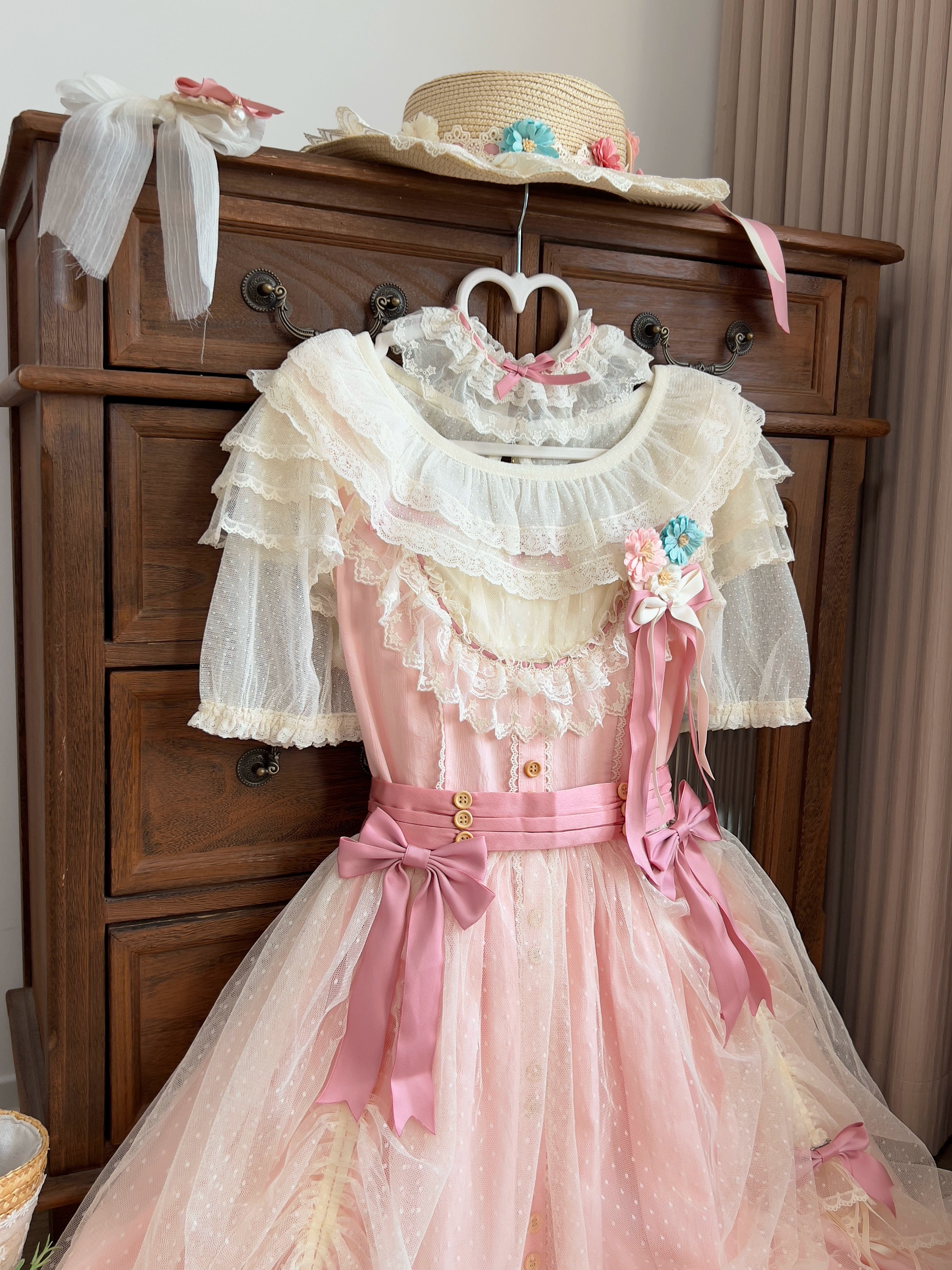 MIST - Endless Summer - Plus Size Sweet Lolita Blouse, Dotted Tulle