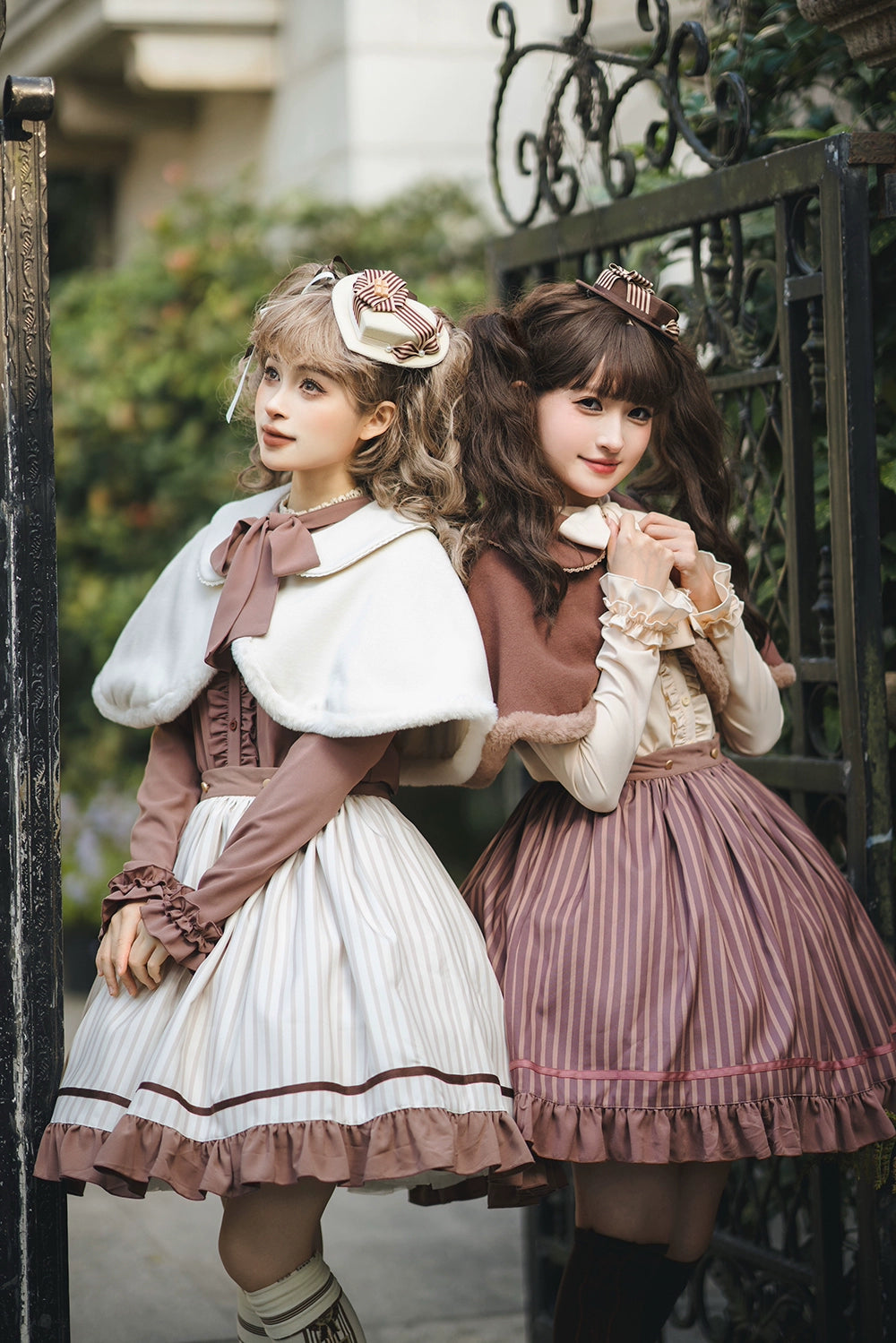 Miss Point - Classical Chocolate - Classic Lolita Skirt Elegant Striped SK