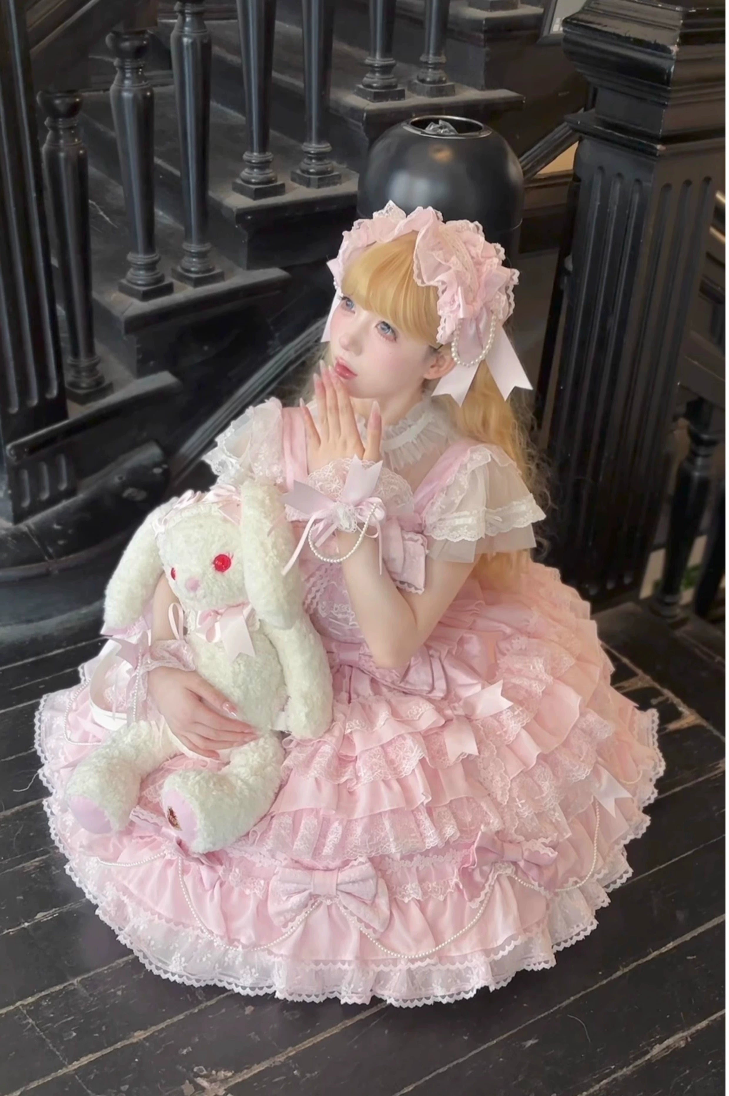 Cocoa Sweetheart - Love Descends - Wedding Lolita Jumper Dress, White Blouse