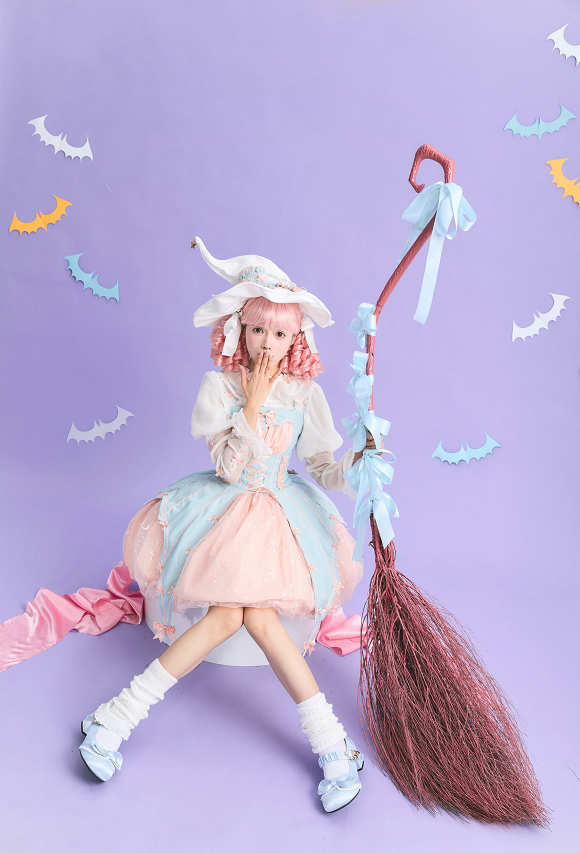Lemon Honey - Halloween Gothic Lolita Jumper Dress, Pumpkin-inspired Dress 39230:629454