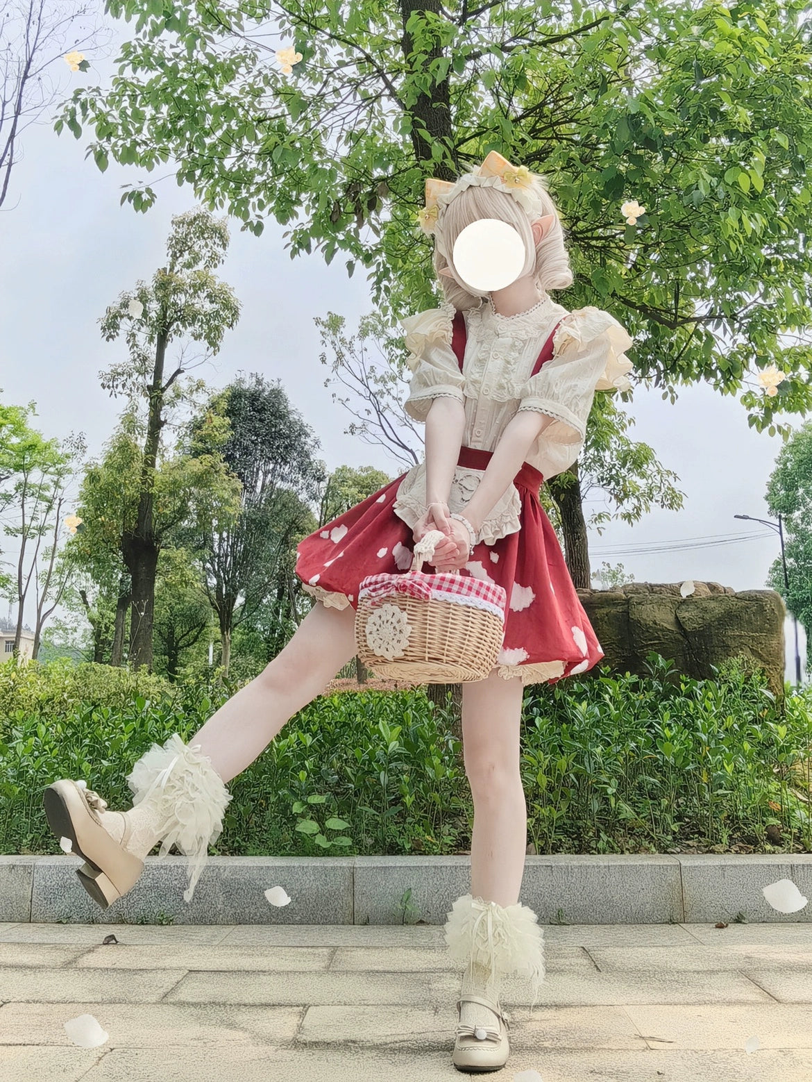 DMFS Lolita~Sweet Lolita Blouse Cotton Summer Short Sleeve Shirt 35844:505560