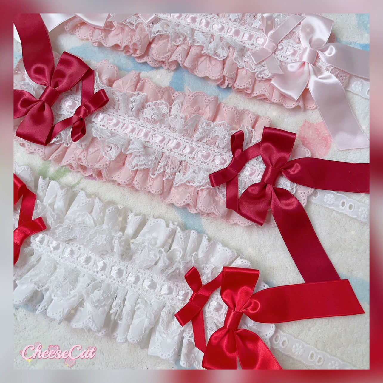 Cheese Cat - Sweet Lolita Headband Ribbon Bow Headbands