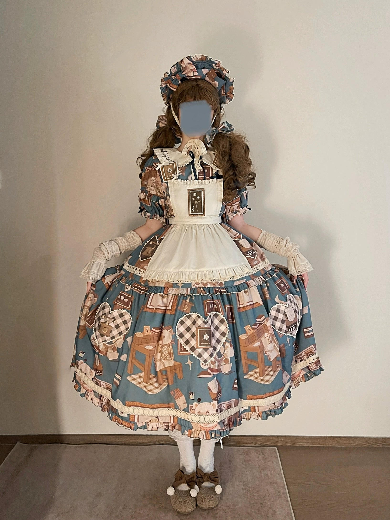 Babyblue~Gretel Bear~Vintage Lolita Dress Teddy Bear Prints Dress 33574:430600