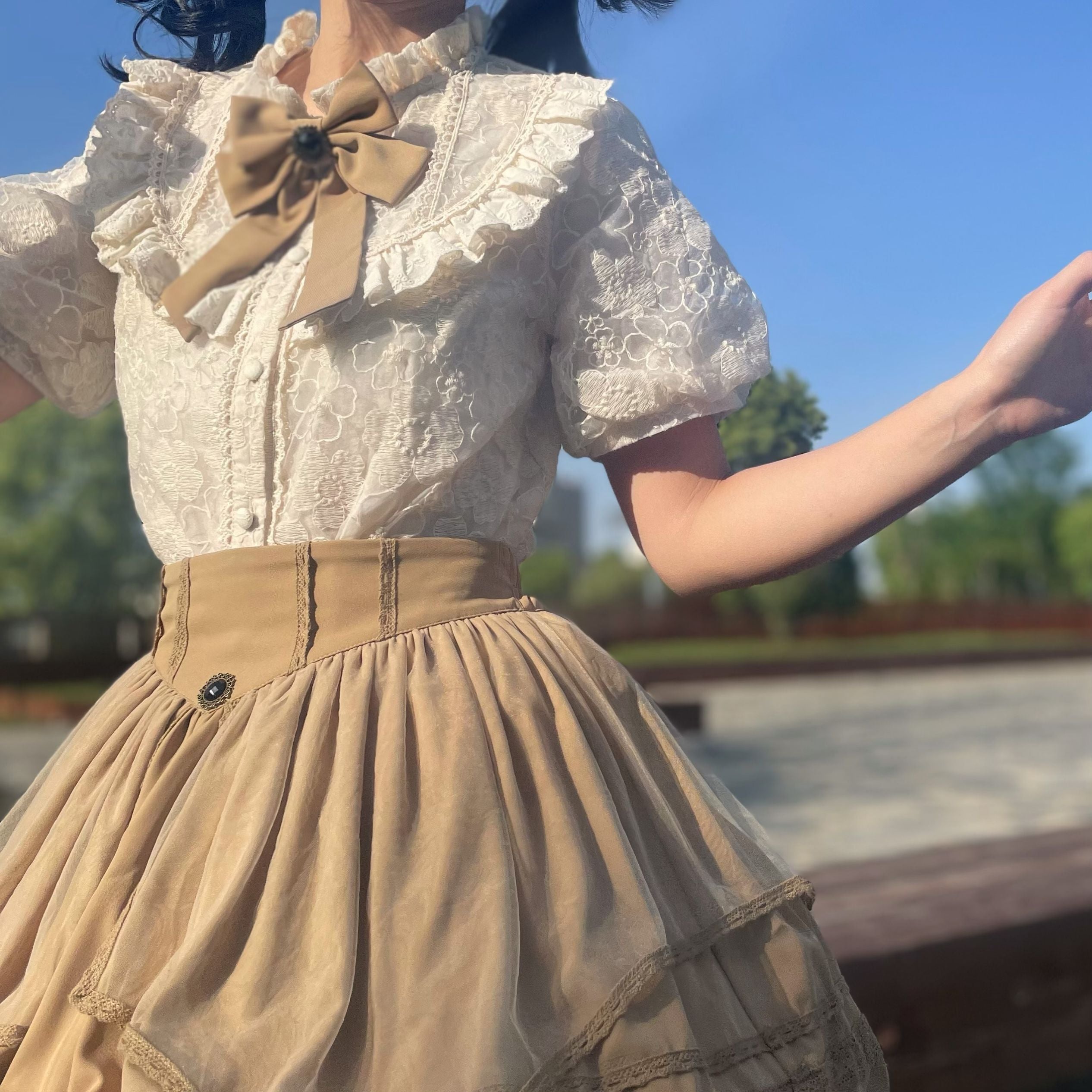 Uncle's Workshop - Worthy Girl - Lolita Bow Clip and Black Top Hat
