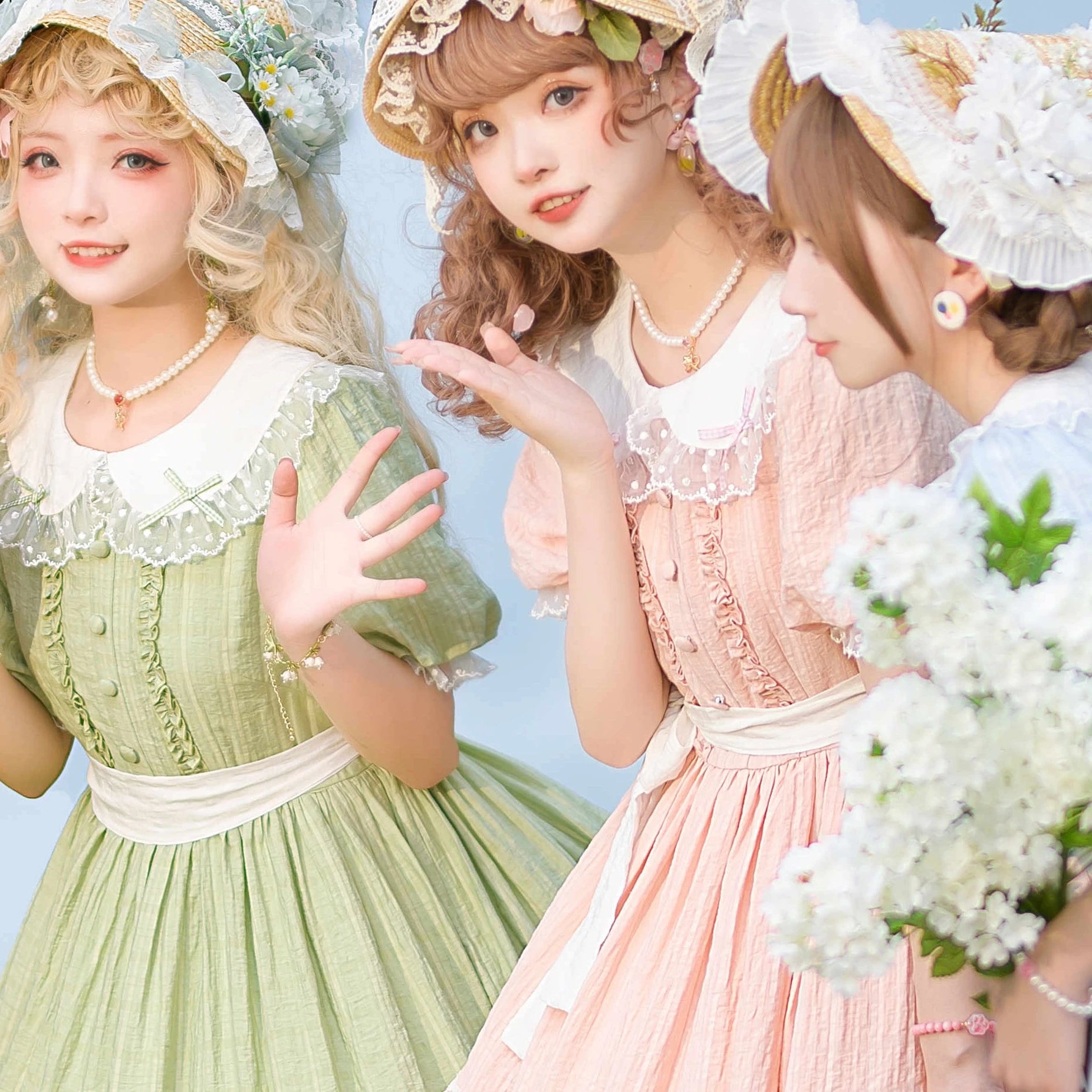 Afternoon Tea - Classic Lolita OP Dress, Lace Peter Pan Collar
