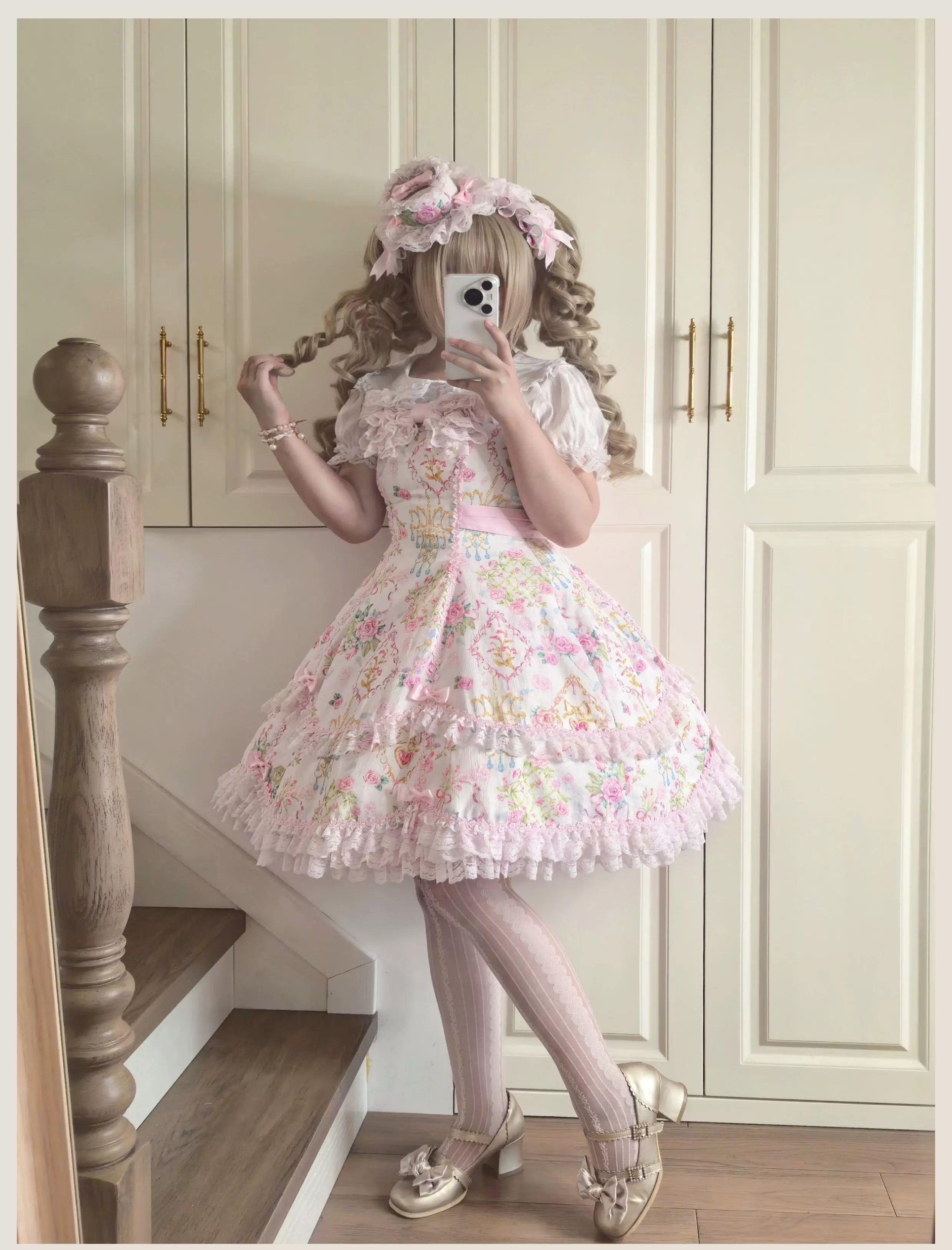 Old School Lolita Peter Pan Collar Blouse with Lace 45504:851243