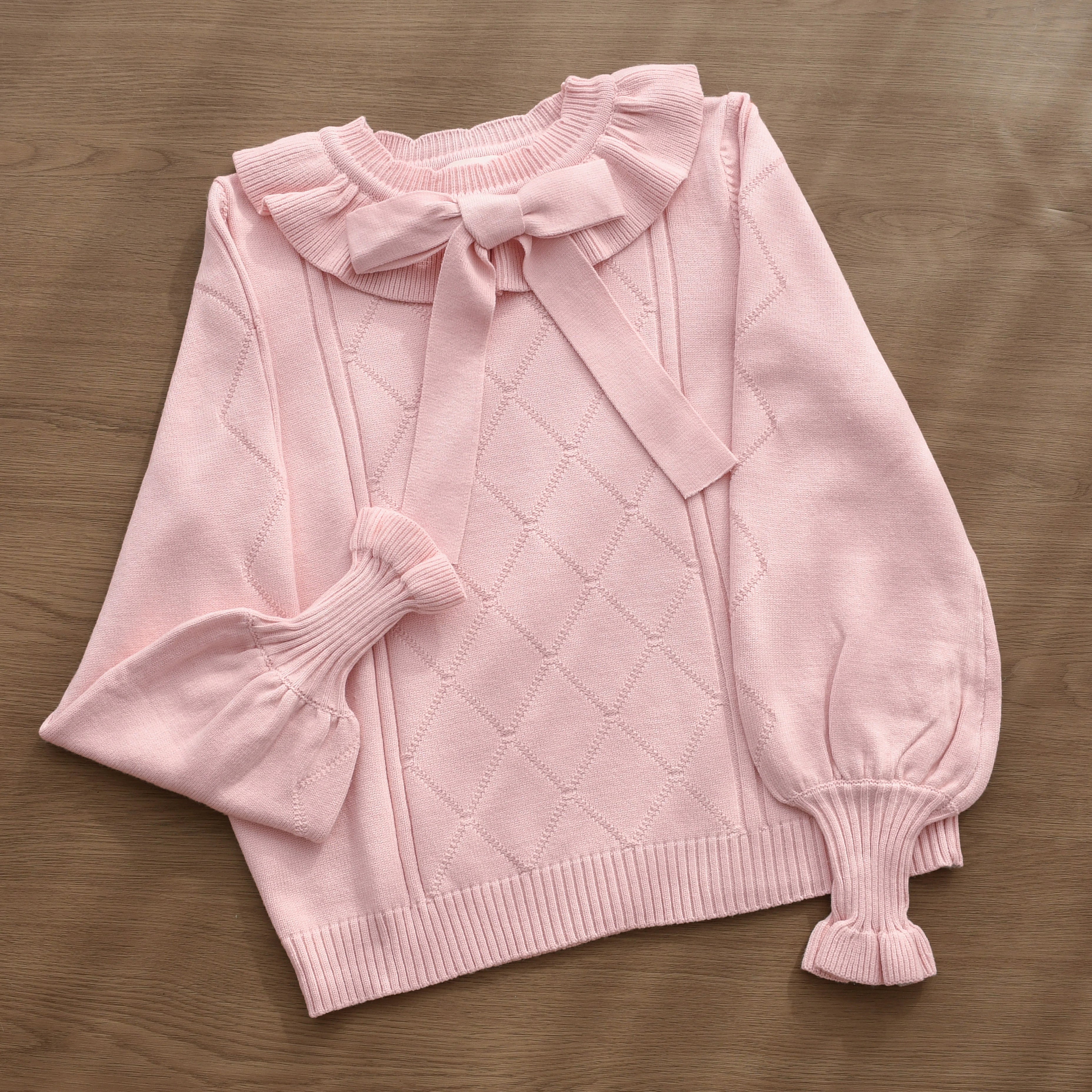 MIST - Mist Cotton - Winter Lolita Sweater Cute Knit Shirt pink S