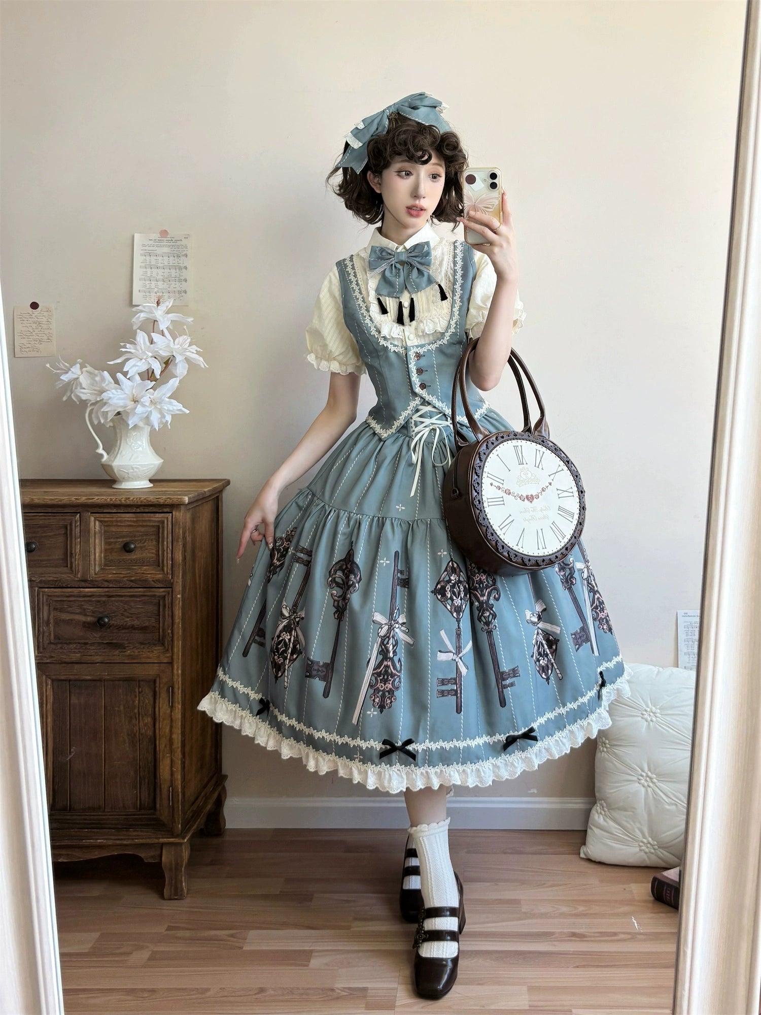 Uncle's Workshop - Secret Key - Classic Lolita Dress Suit, Key Print 43925:790980